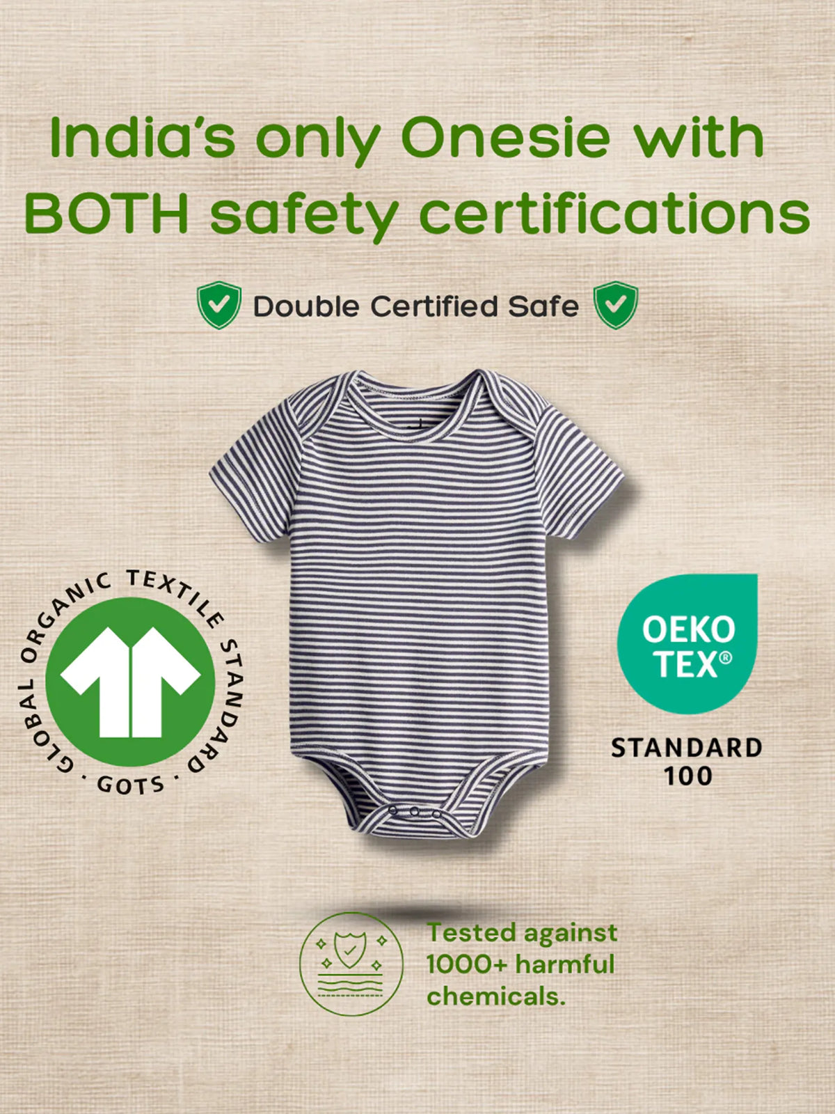 Organic Cotton Navy Striped Soft Ribbed Bodysuit