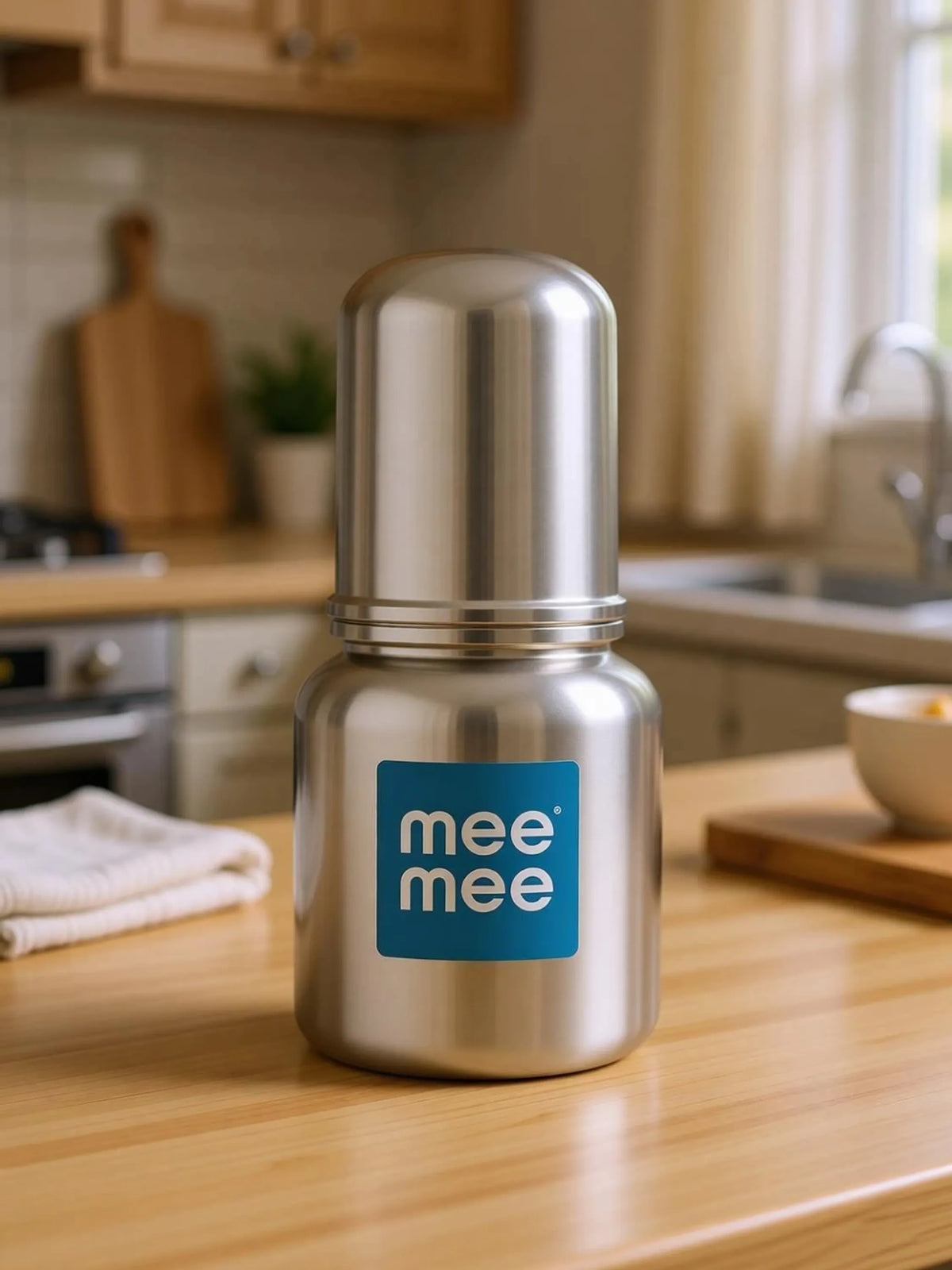 Premium Stainless Steel Feeding Bottle 120ml – 304 Food Grade Steel