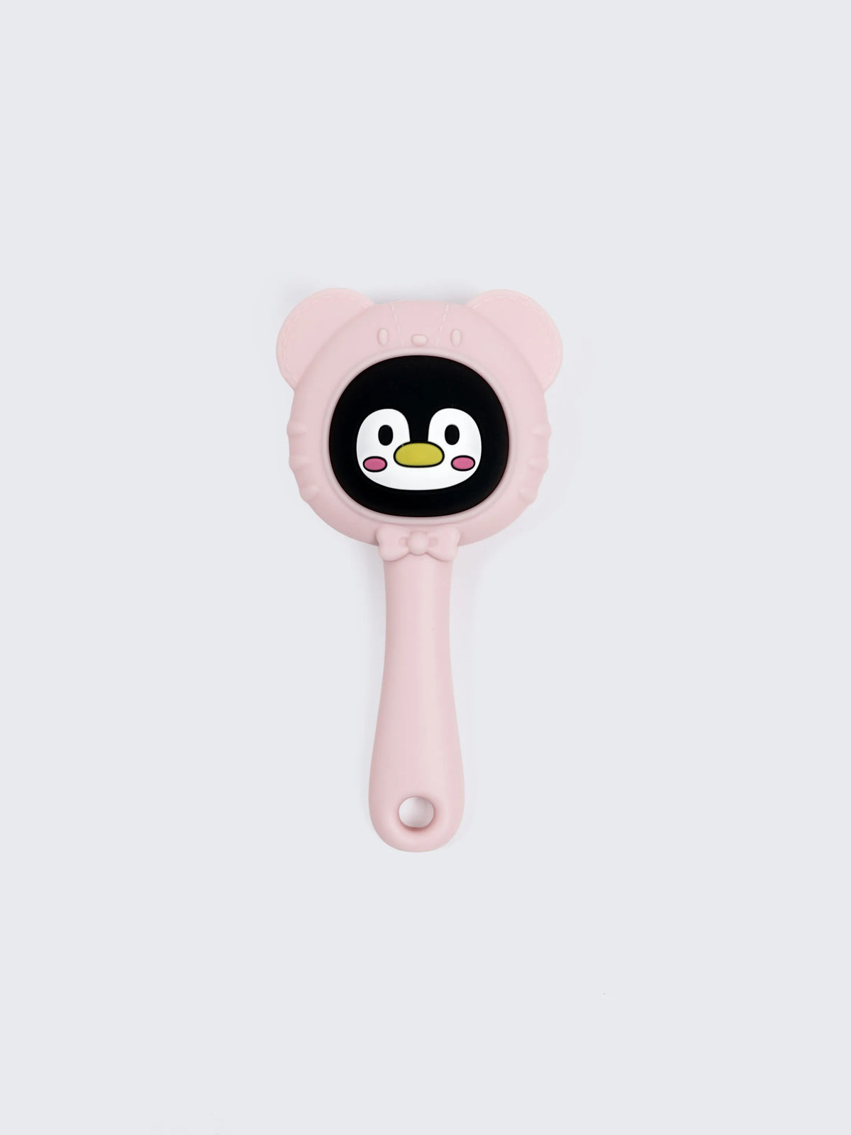 Easy Grip Silicone Pink Baby Rattle Teether – BPA Free Penguin Teething Toy for Babies