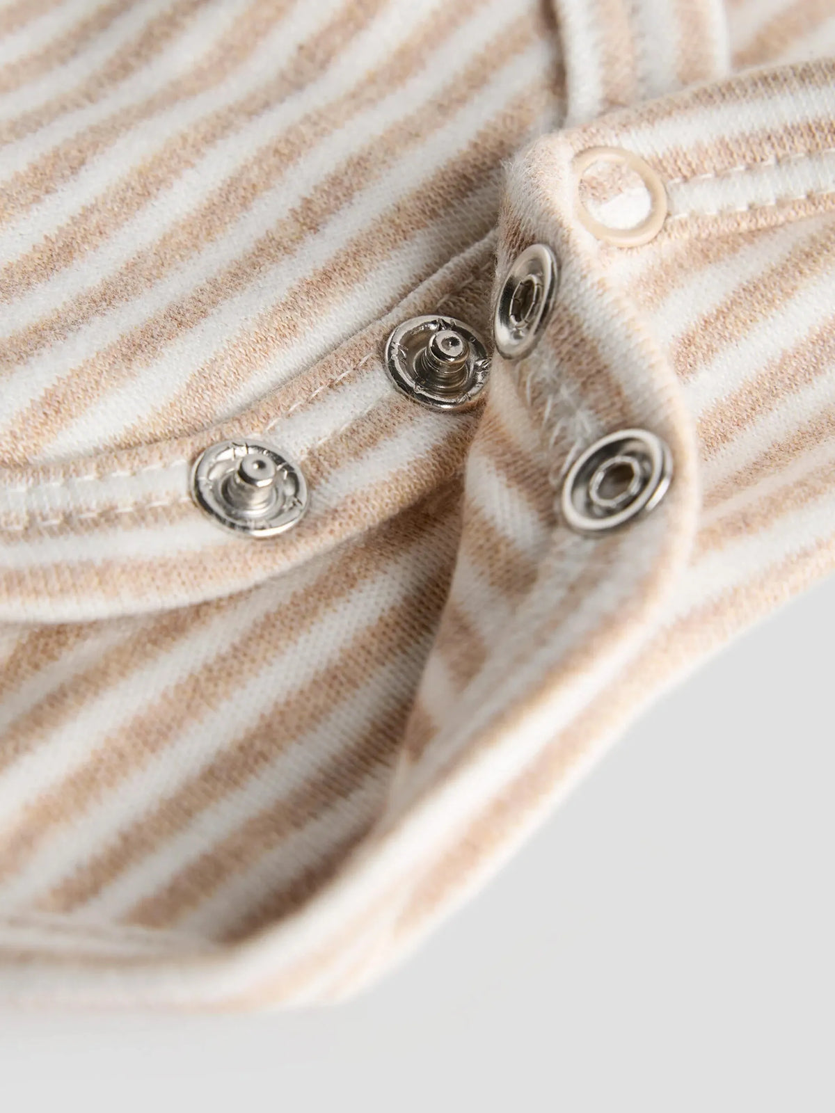 Organic Cotton Beige Striped Soft Ribbed Bodysuit