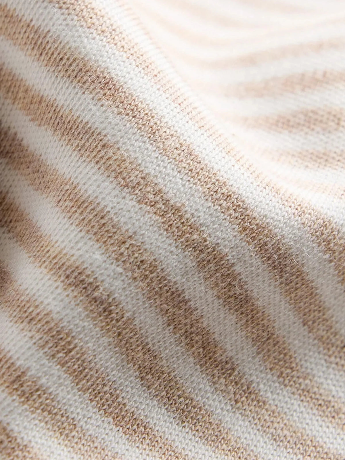 Organic Cotton Beige Striped Soft Ribbed Bodysuit