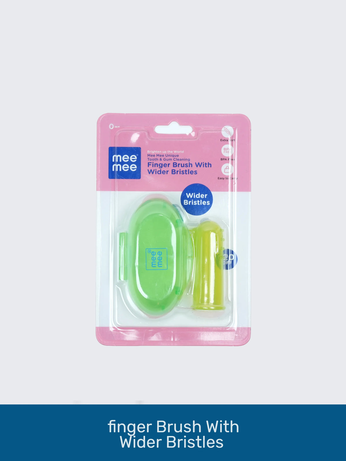 Baby Gum Cleaning Finger Brush with Storage Case (Green)