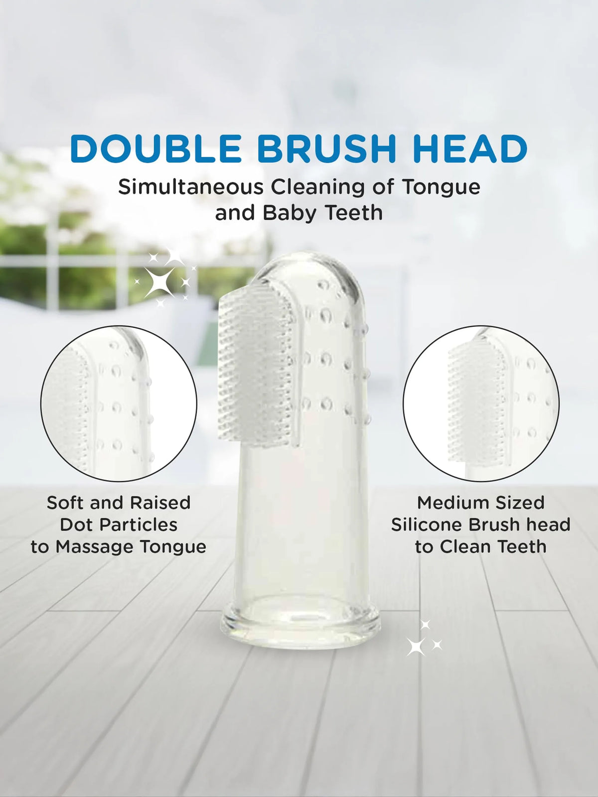 Baby Gum Cleaning Finger Brush with Storage Case (Green)