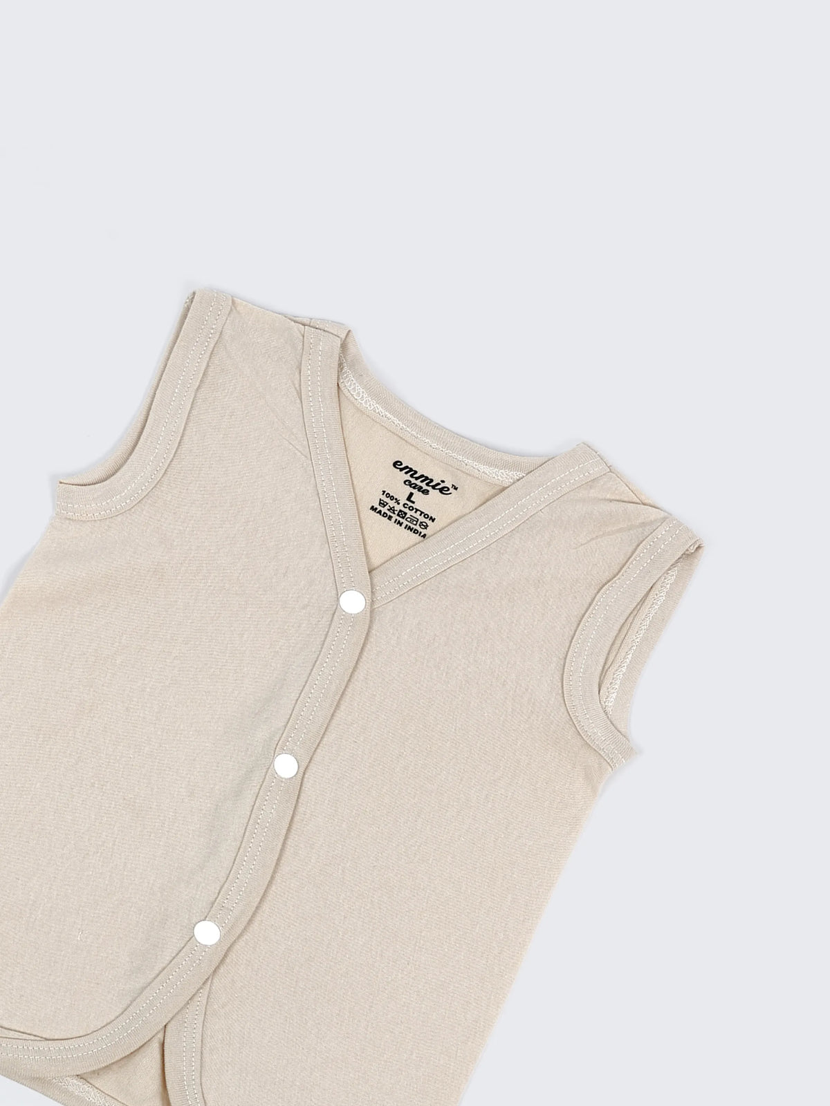 Baby Cotton Sleeveless Jabla Set – Solid Pastel Colors Front Open Newborn Vest Combo (3 Pieces)