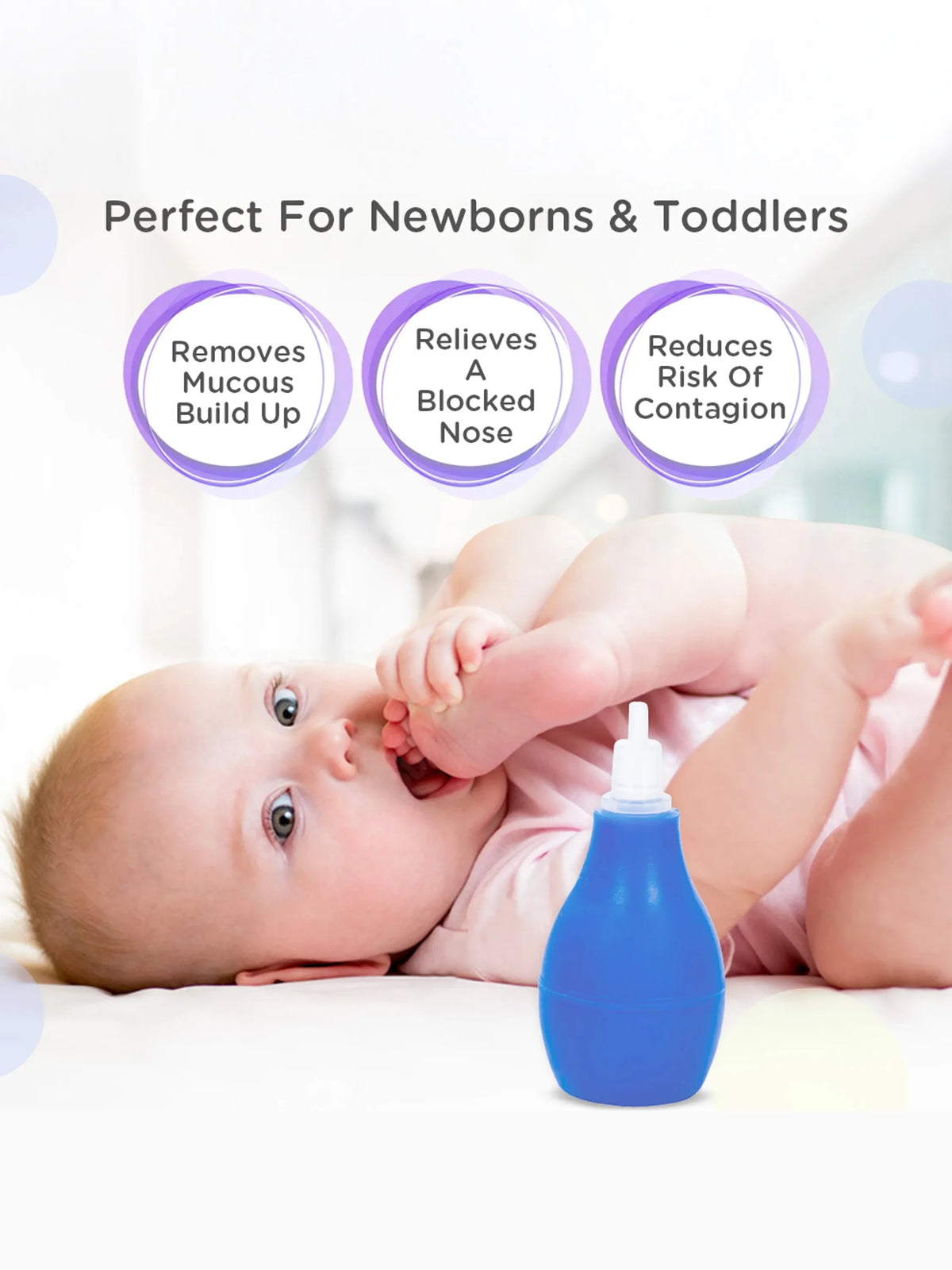 Soft Silicone Baby Nasal Aspirator (0m+) – Gentle Nose Cleaner for Newborns