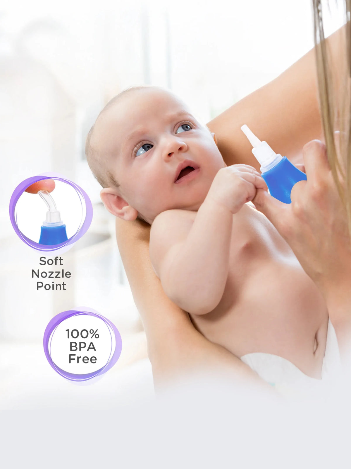 Soft Silicone Baby Nasal Aspirator (0m+) – Gentle Nose Cleaner for Newborns