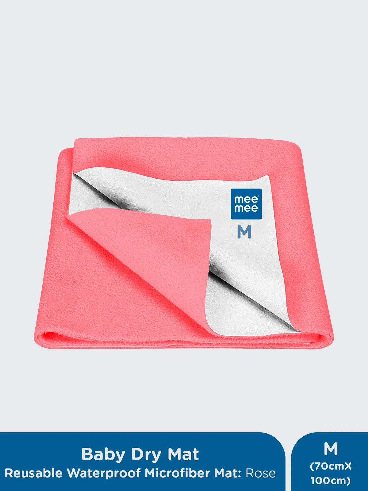 Baby Dry Mat – Reusable Waterproof Microfiber Sheet Pink (M)