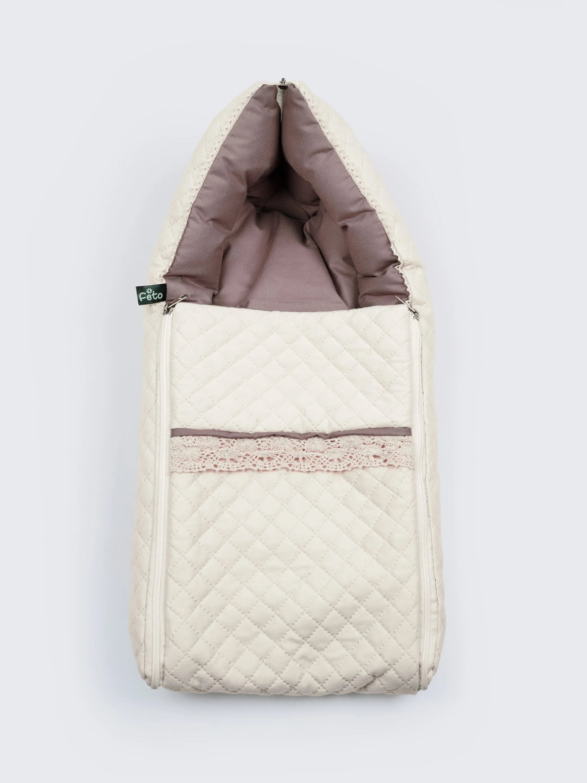 Baby Carry Nest – Quilted Cream Beige Soft Newborn Sleeping Bag