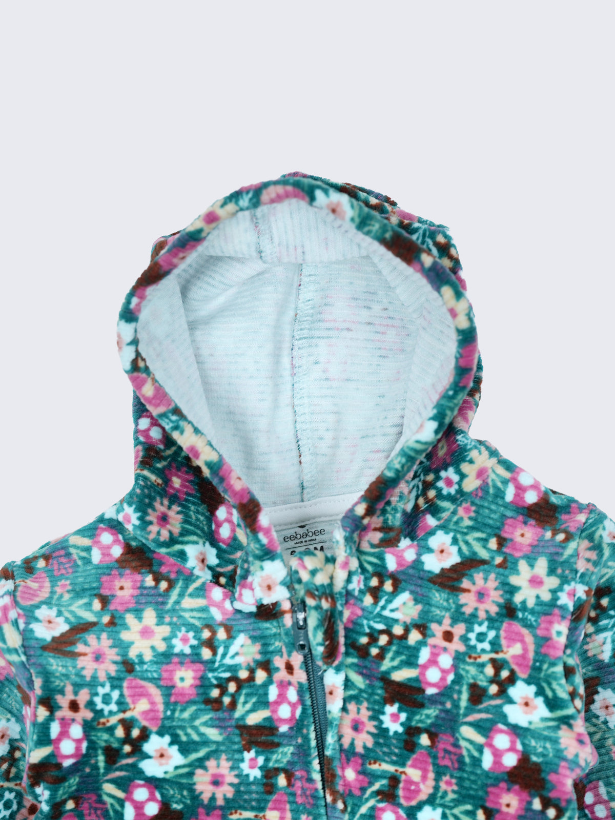 Floral Printed Hooded Full Sleeve Baby Romper