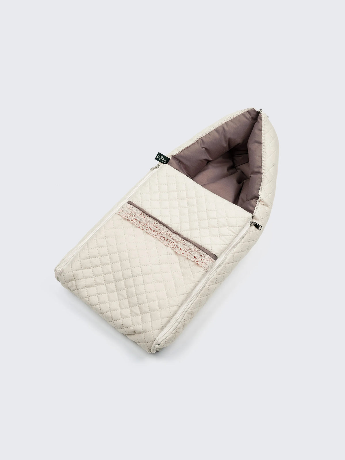 Baby Carry Nest – Quilted Cream Beige Soft Newborn Sleeping Bag