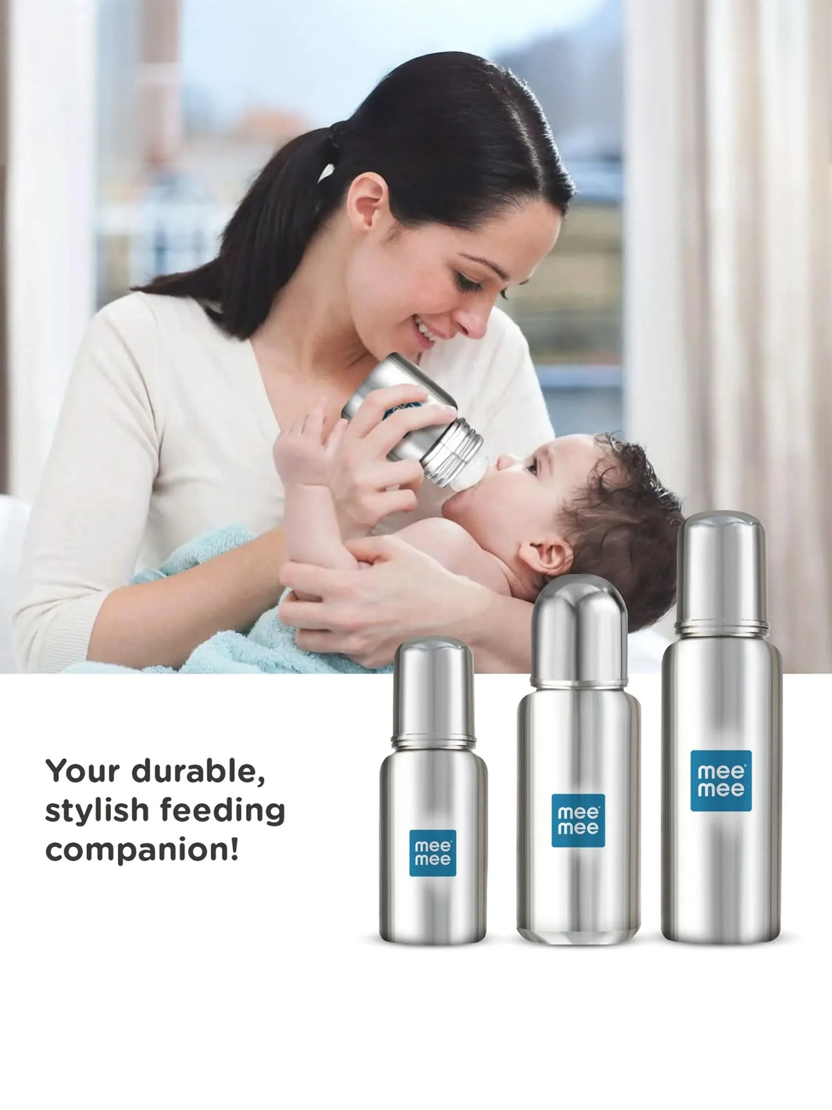 Stainless Steel Baby Feeding Bottle 240ml (304 Grade)