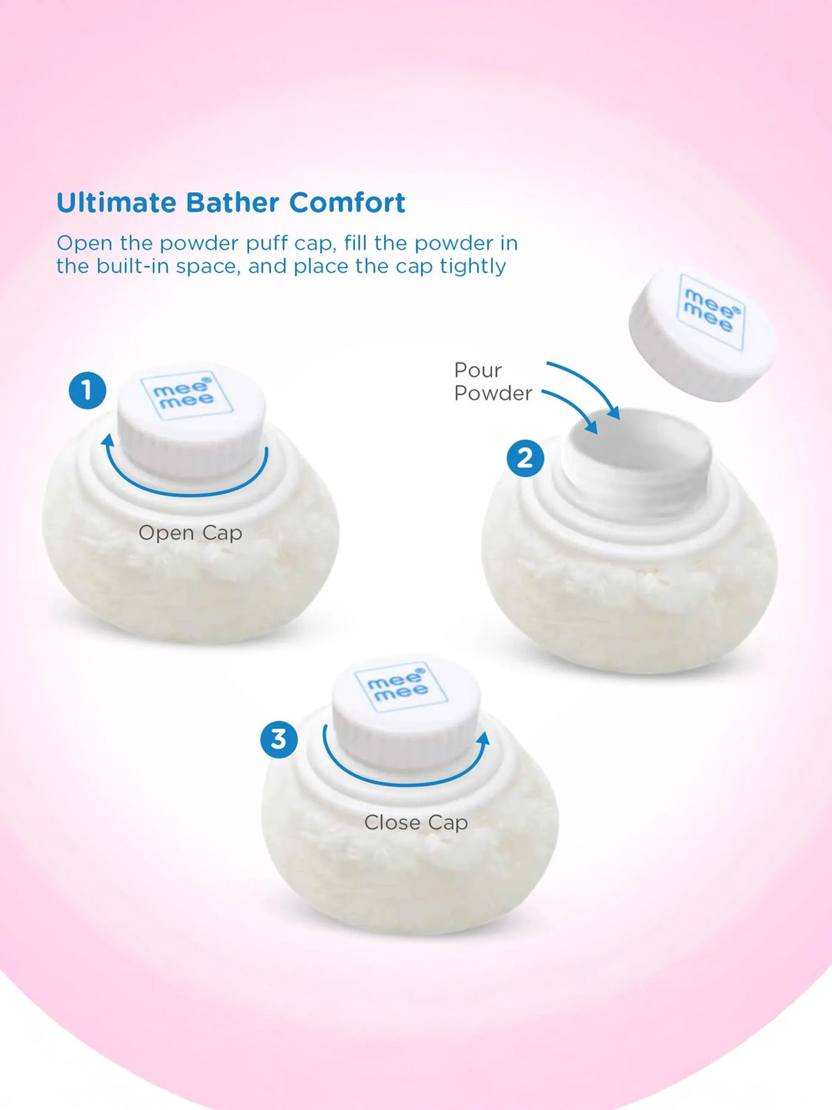 Premium Baby Powder Puff with Storage Case - Pink