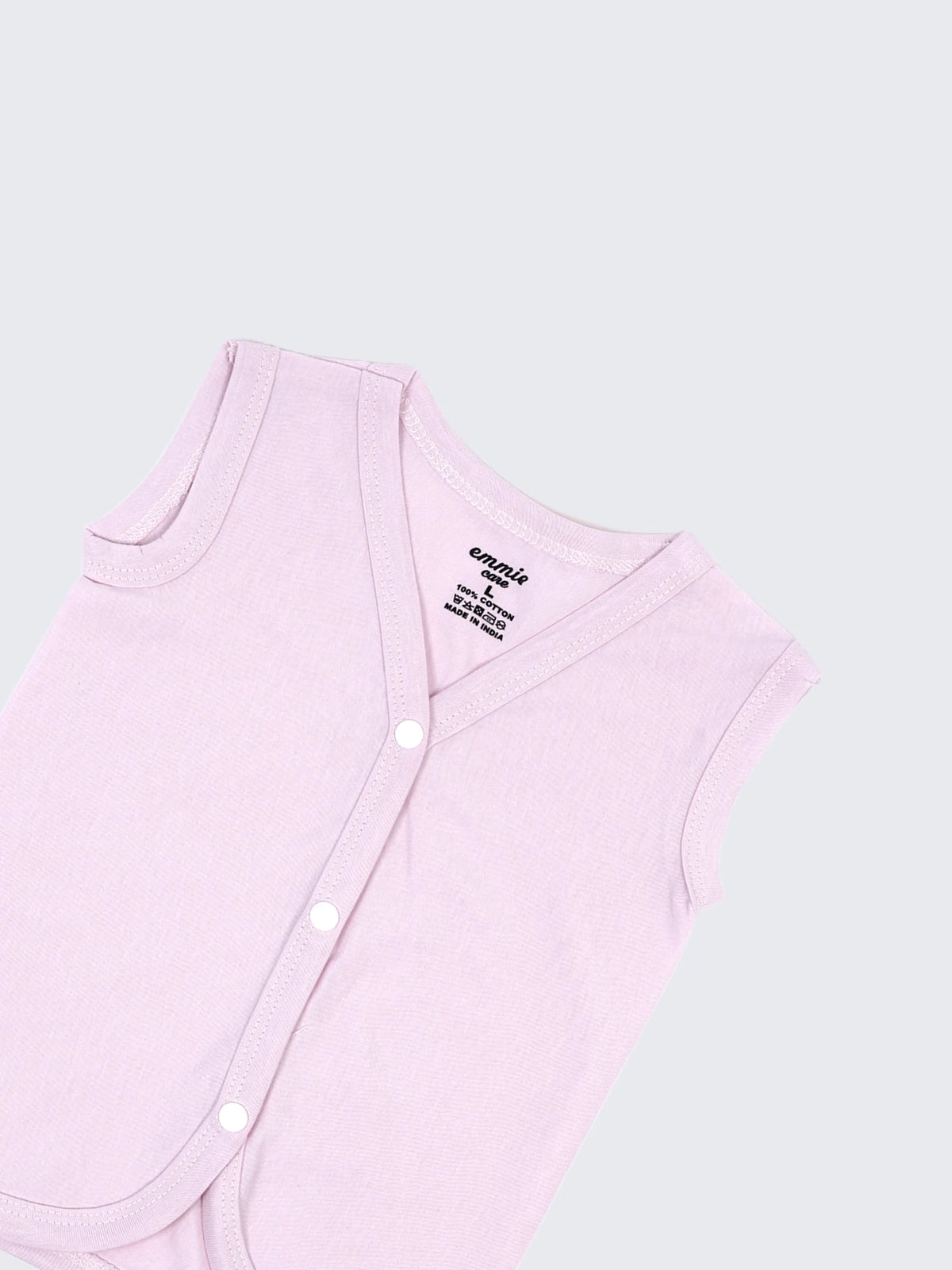 Baby Cotton Sleeveless Jabla Set – Solid Pastel Colors Front Open Newborn Vest Combo (3 Pieces)