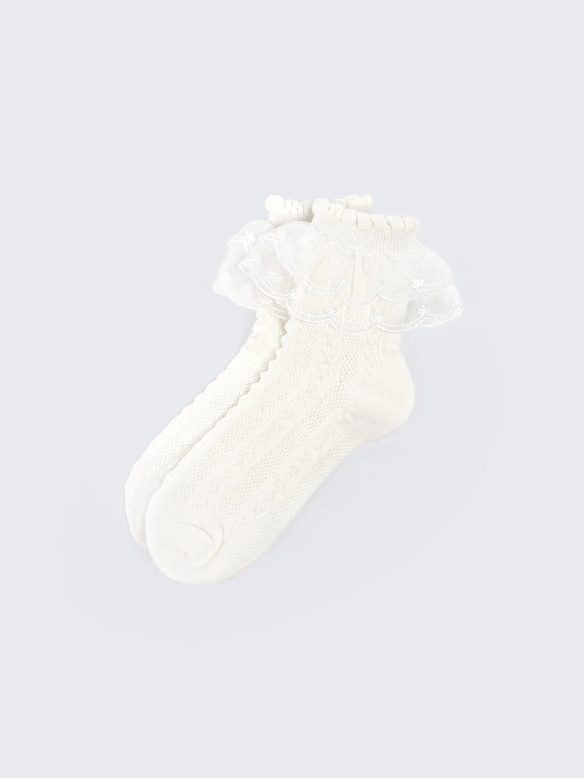 Lace Frill Baby Girl Socks – Elegant White Ankle Socks