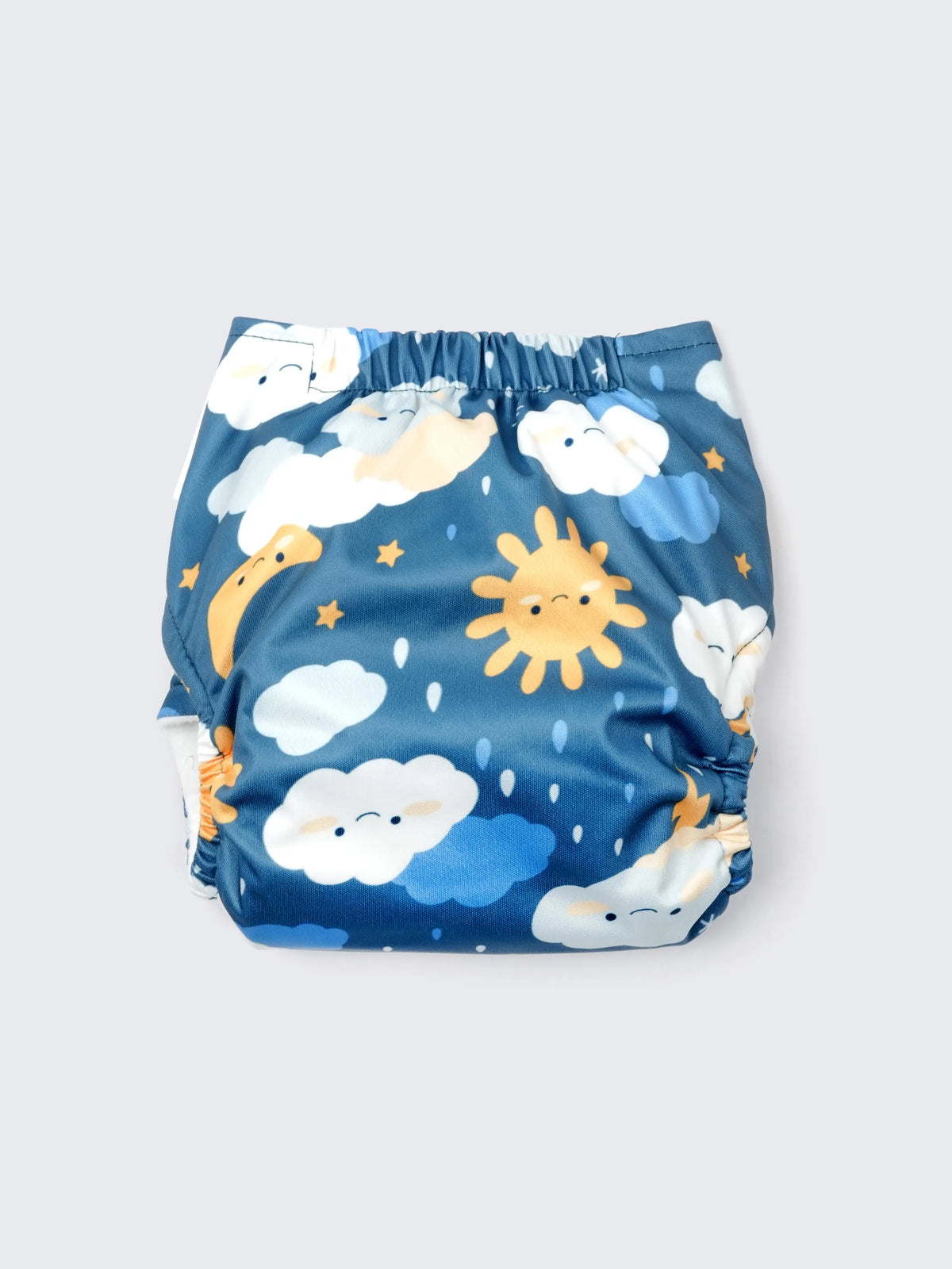 Reusable Diaper Sun & Cloud Print Baby Cloth Diaper with Insert – Adjustable Washable Pocket Diaper