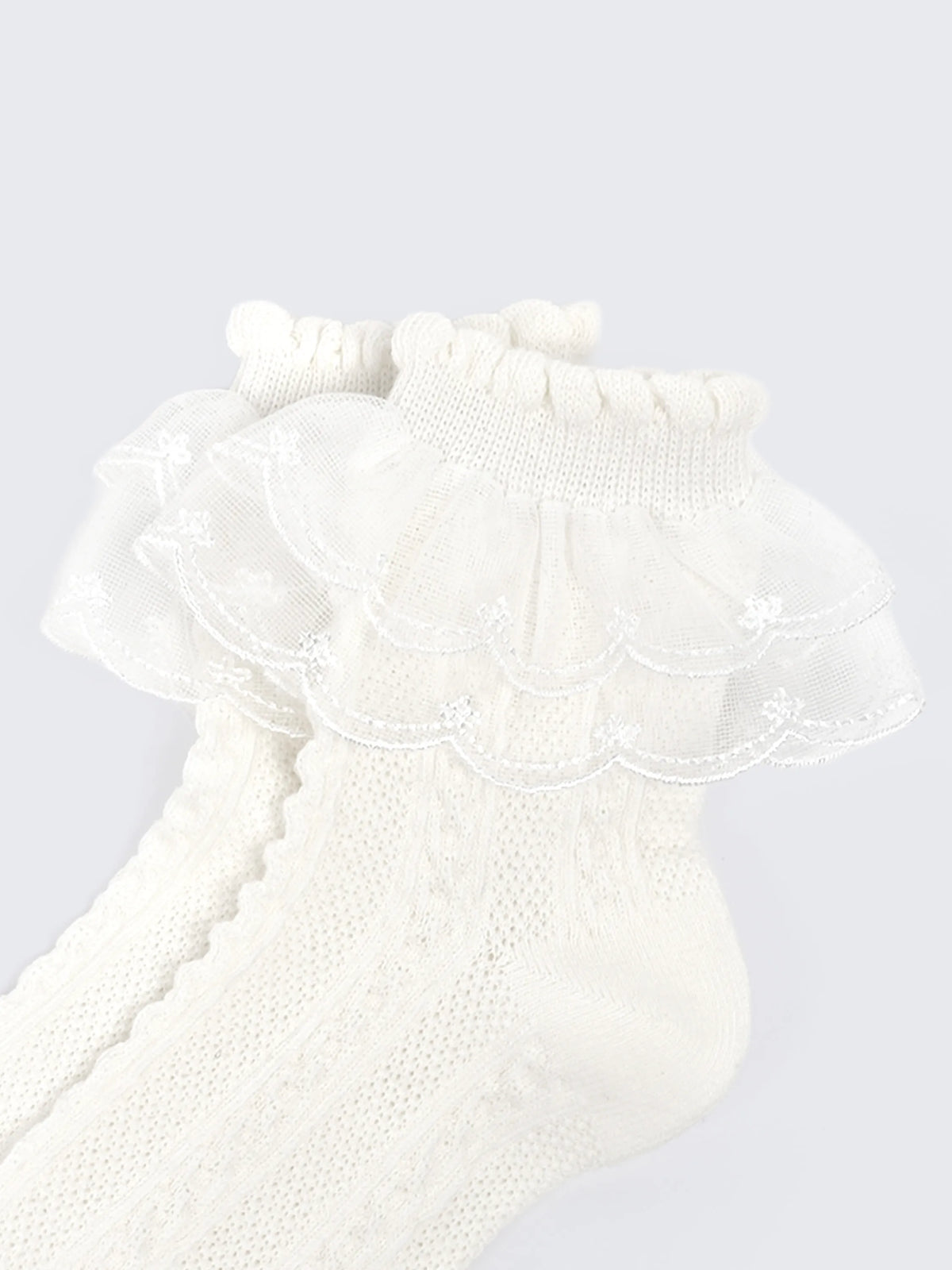 Lace Frill Baby Girl Socks – Elegant White Ankle Socks