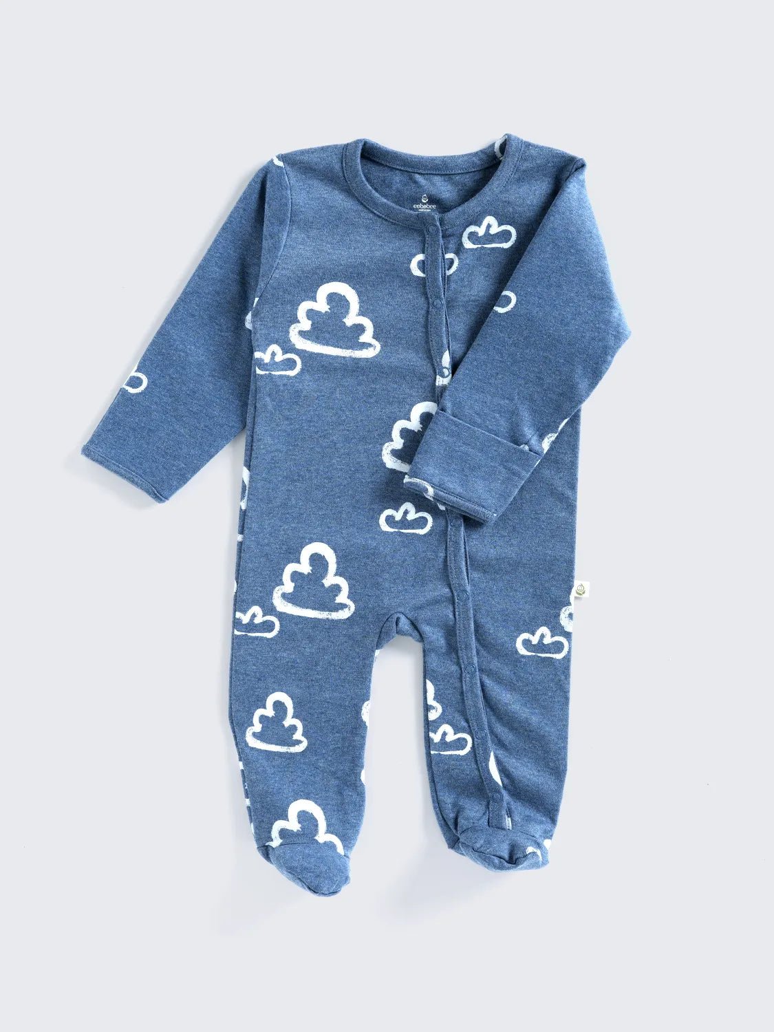 Cozy Cloud Printed Full Sleeves Footed Sleepsuit