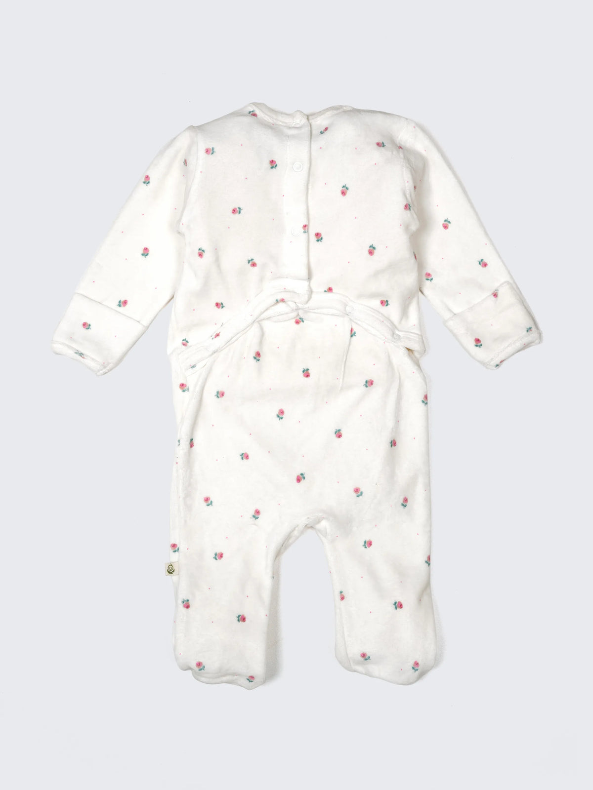 Floral Footed Romper with Cute Ear Detail – Soft Cotton Sleepsuit