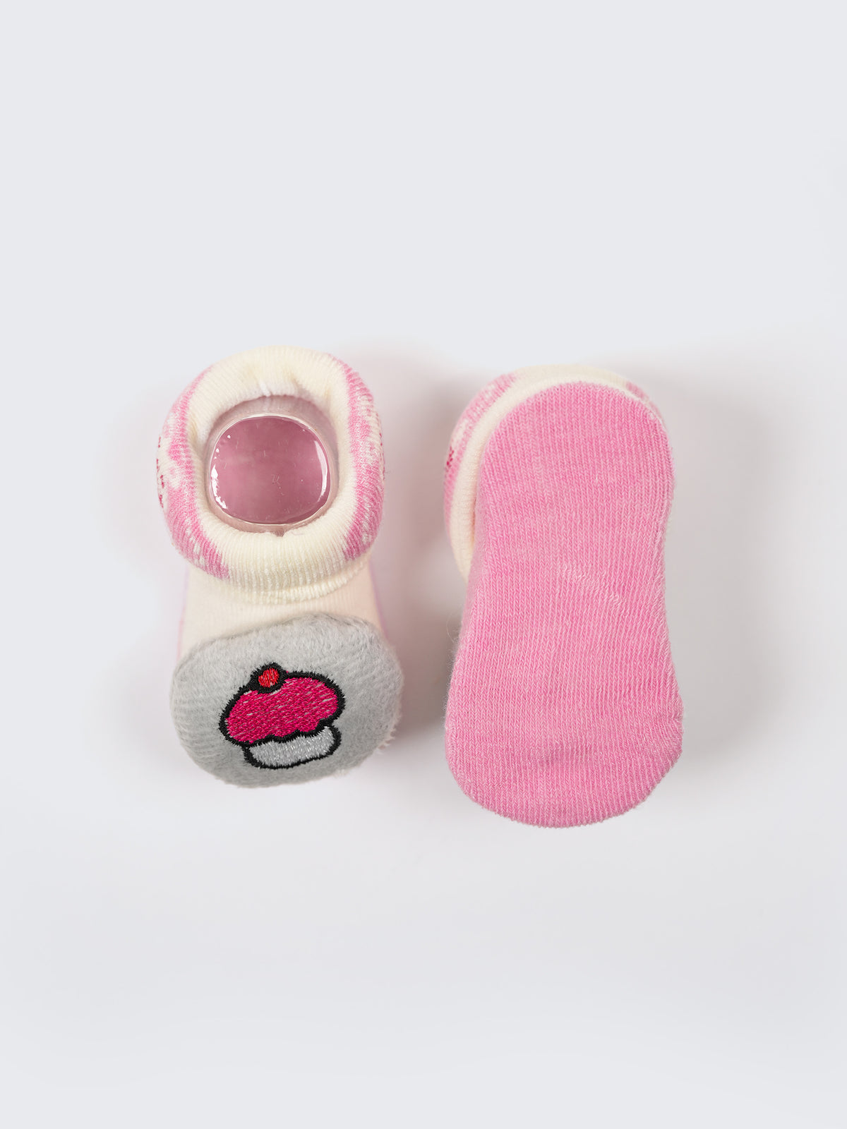 Baby Plush Rattle Socks Cupcake & Cat Design