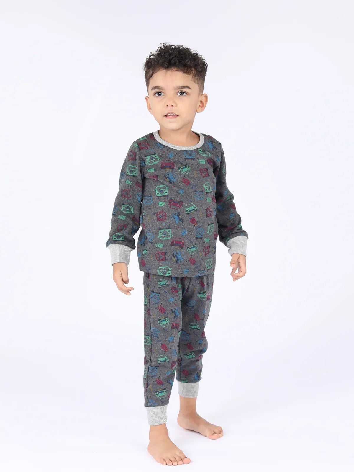 Full sleeve grey pajama set for baby
