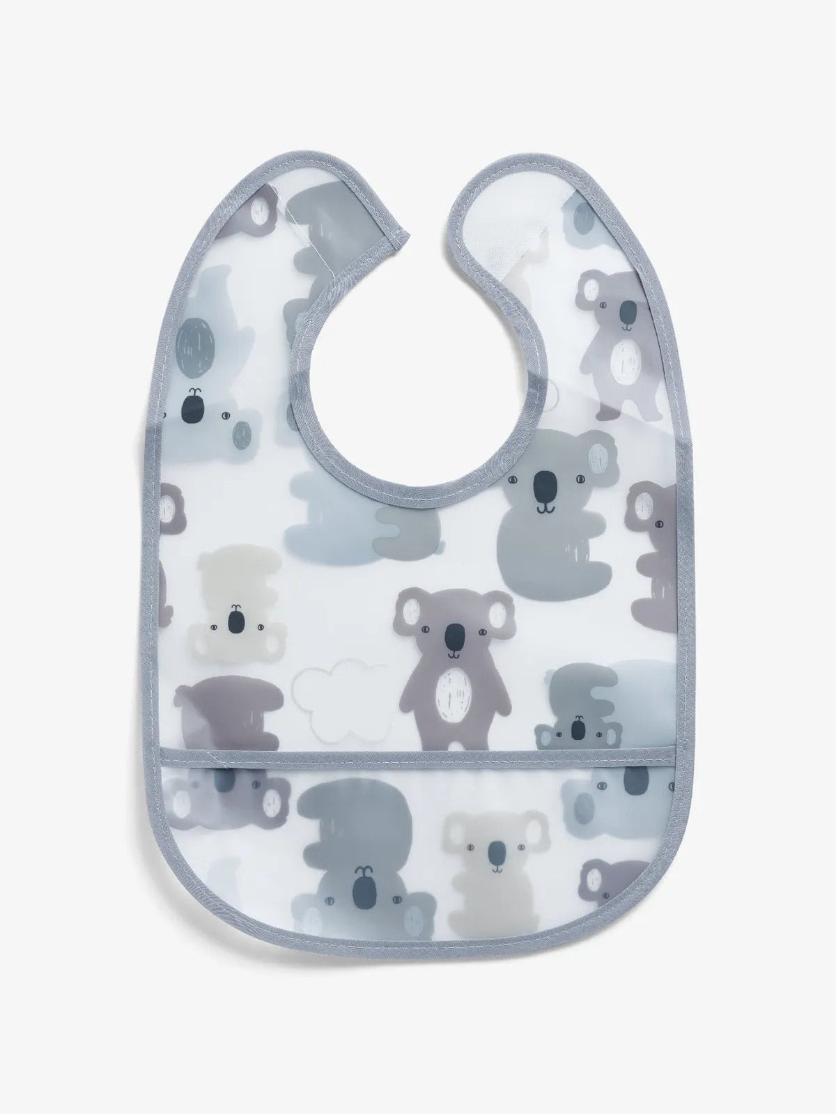 Grey & blue teddy  graphic pattern Baby bibs combo for baby boys & girls