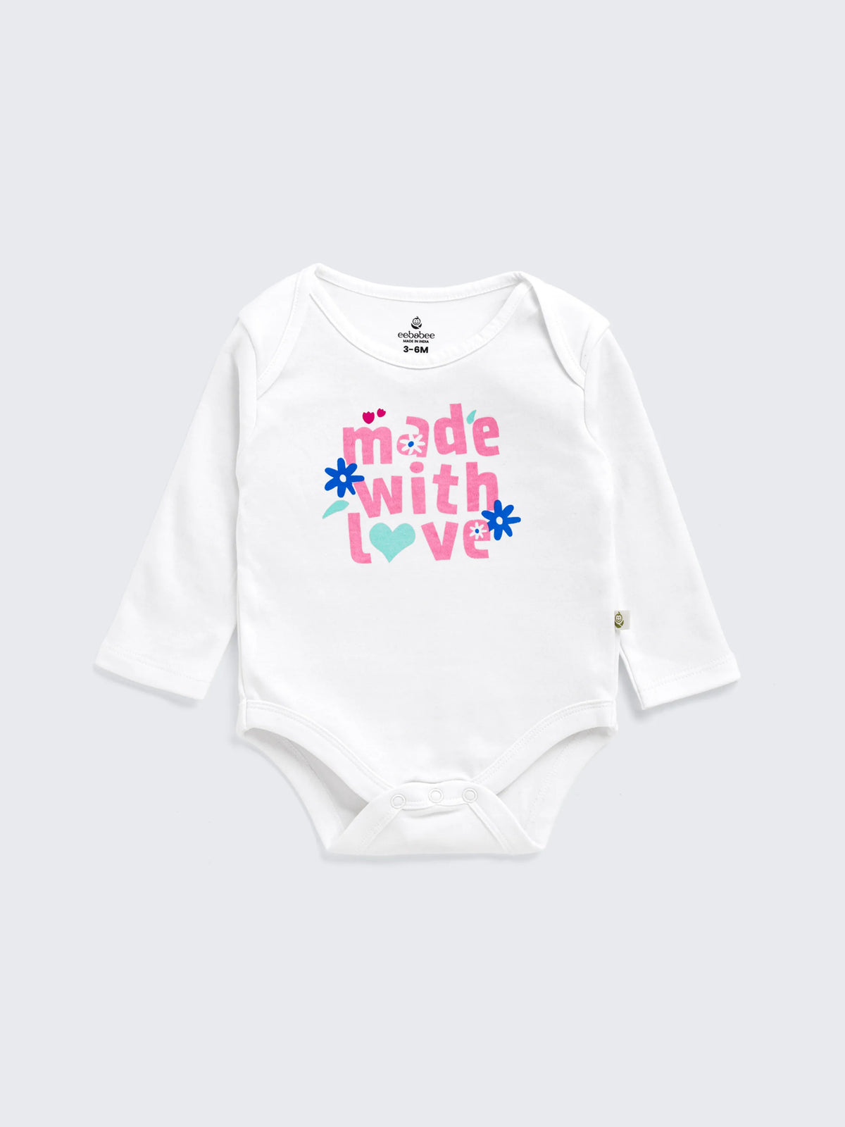 Newborn 'Made with Love' 3-Piece Long Sleeve Bodysuit Set