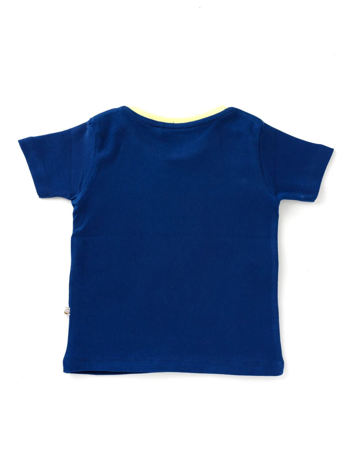 Half sleeve blue & off white graphic t-shirt for baby