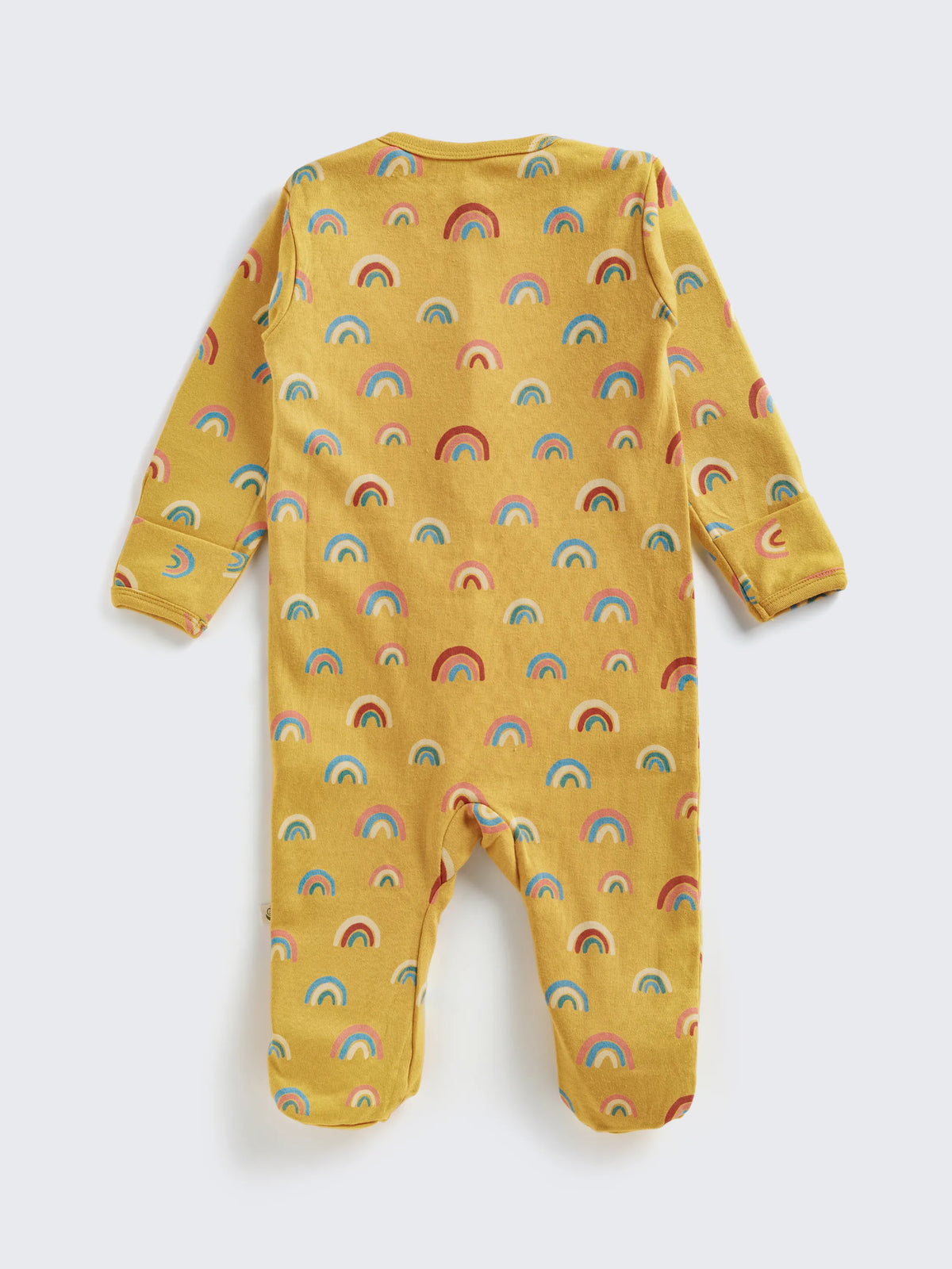 Rainbow Print Footed Baby Sleepsuit with 2-Way Zip