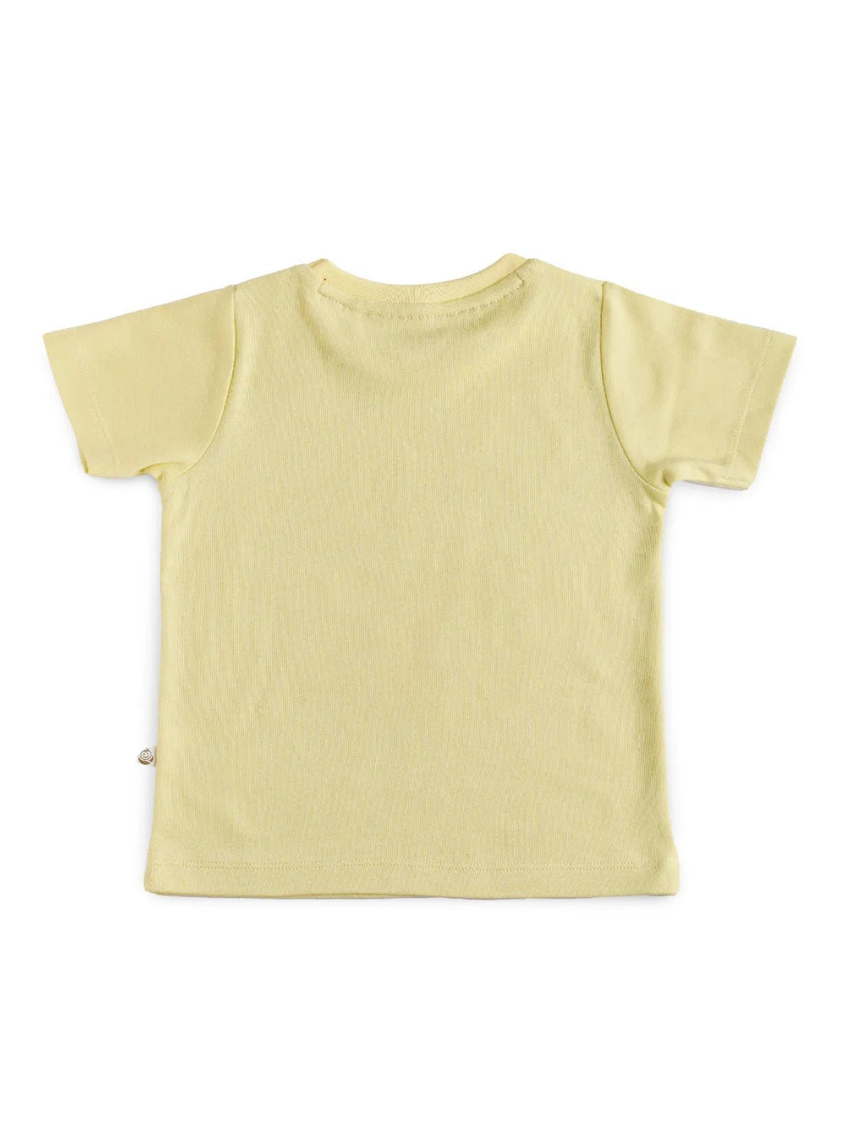 Half sleeve light yellow graphic t-shirt for baby