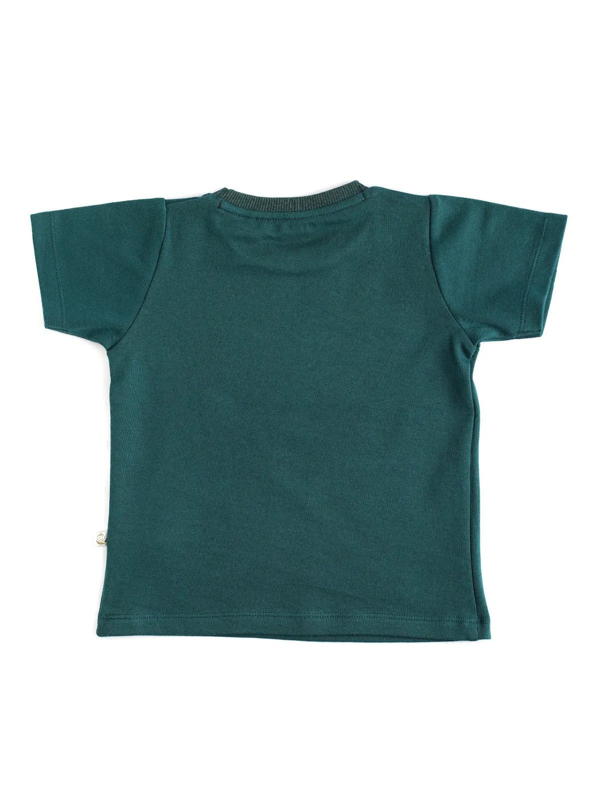 Half sleeve dark green graphic t-shirt for baby