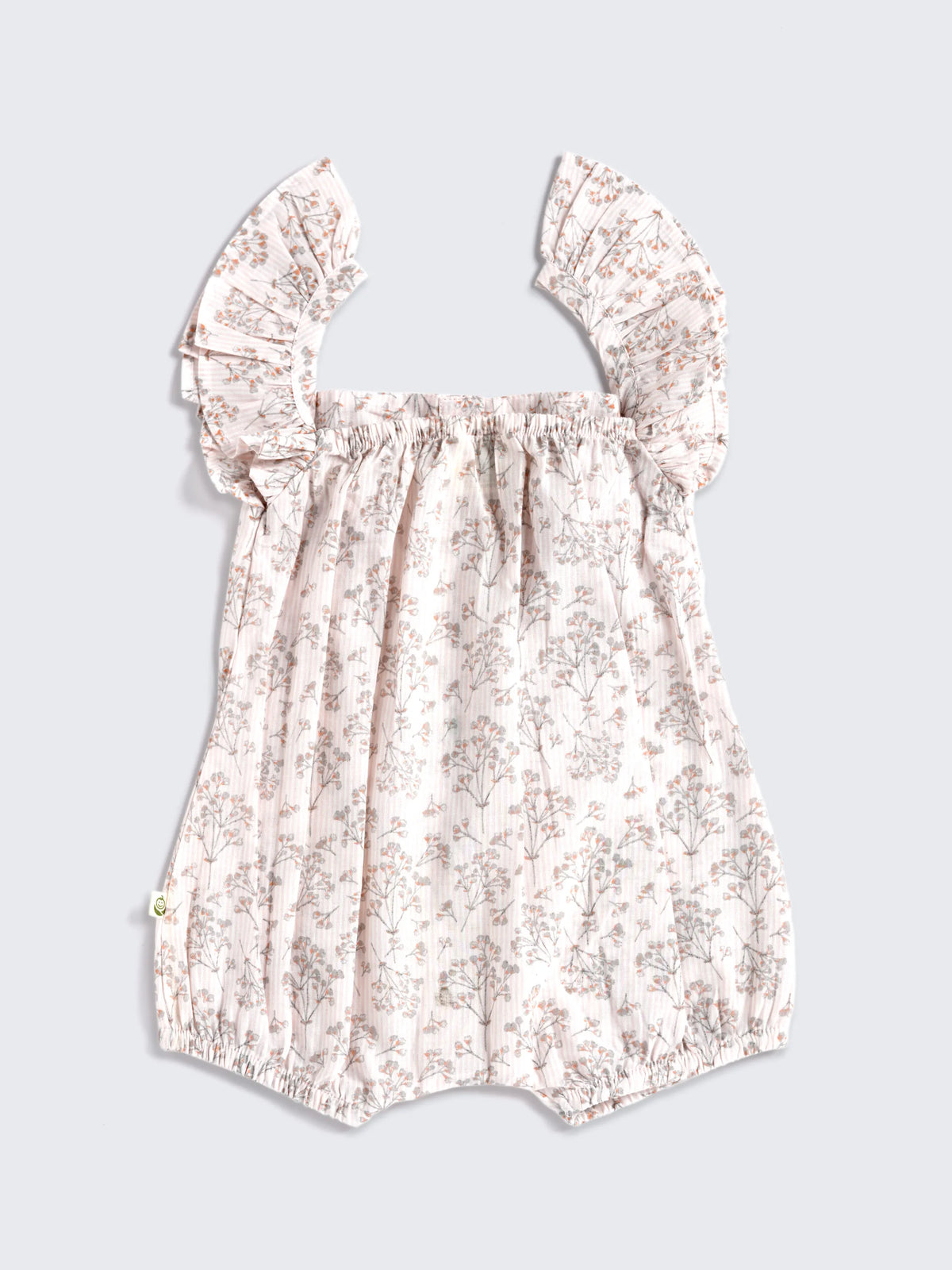 Floral Frill Romper - Soft Pink