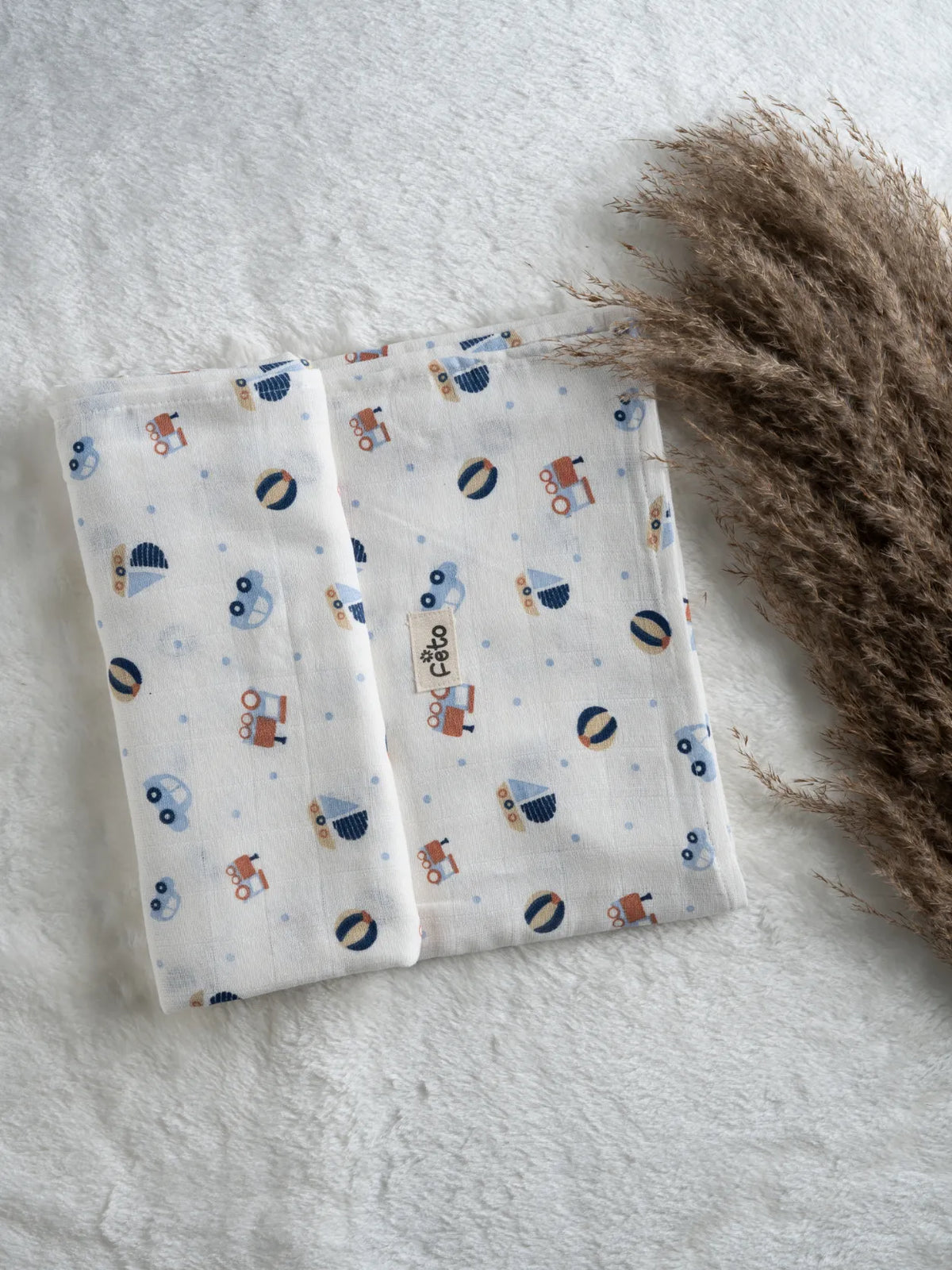 COTTON MUSLIN SWADLE WRAP - MY CAR