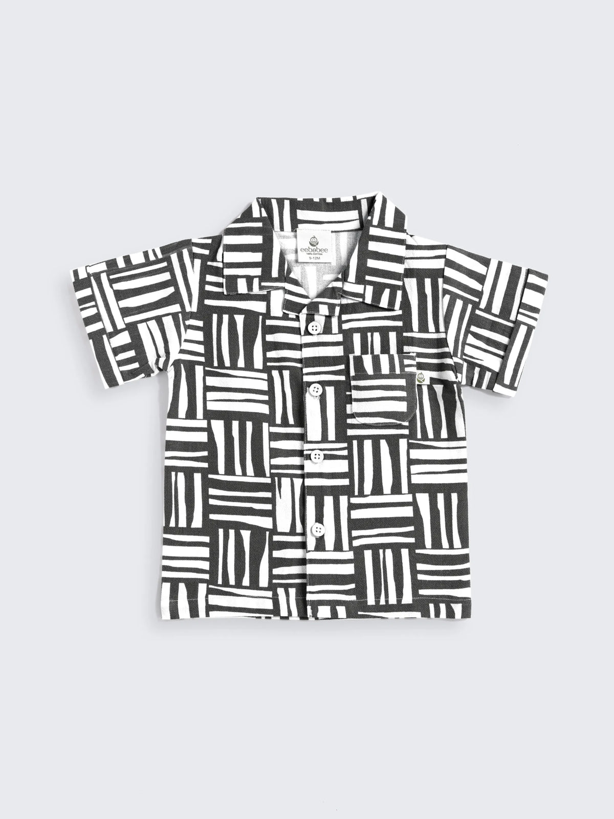 Monochrome Grid Cotton boys Co-ord Set