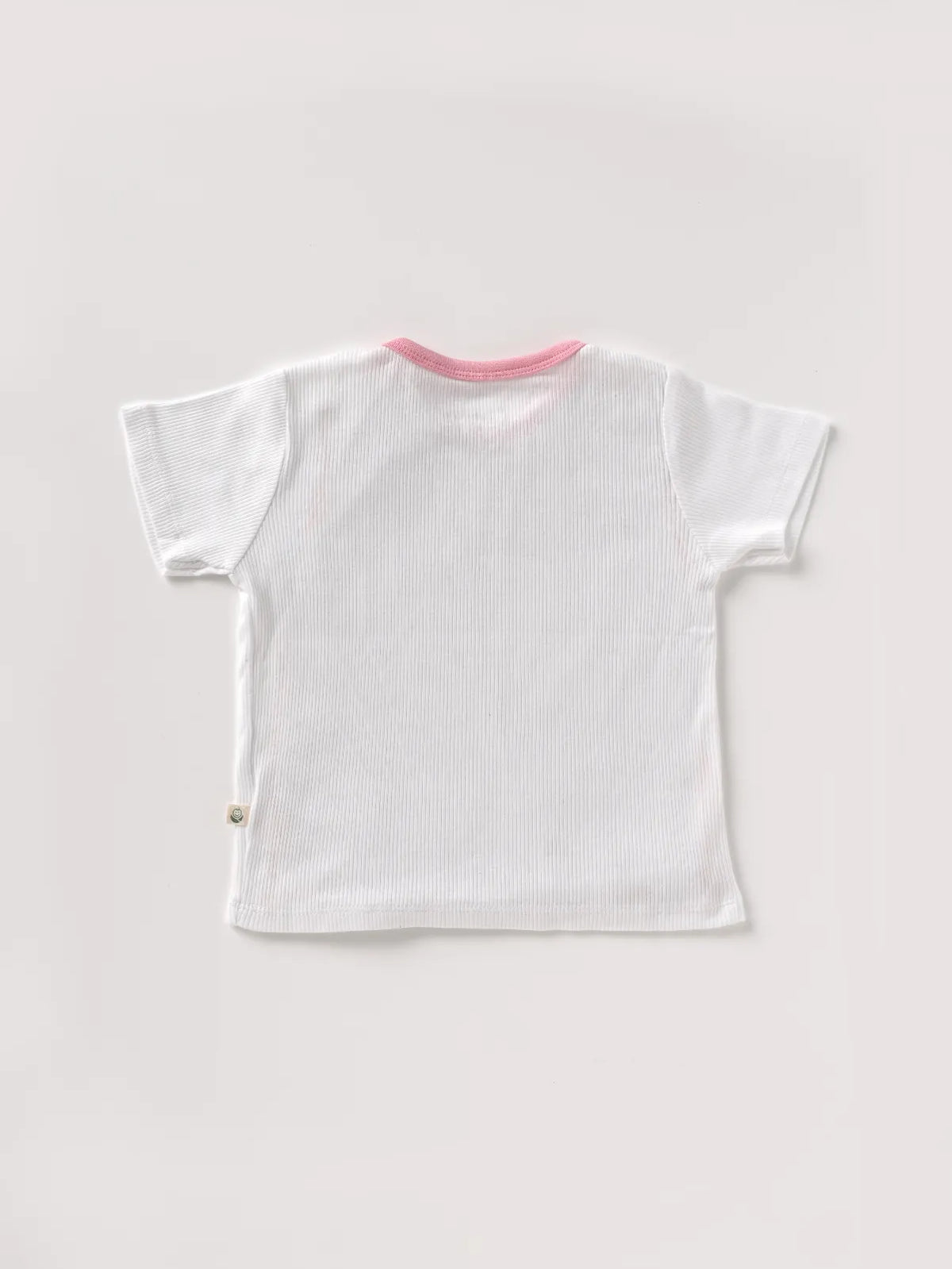 Half sleeve pure white, pink summer outfit for baby