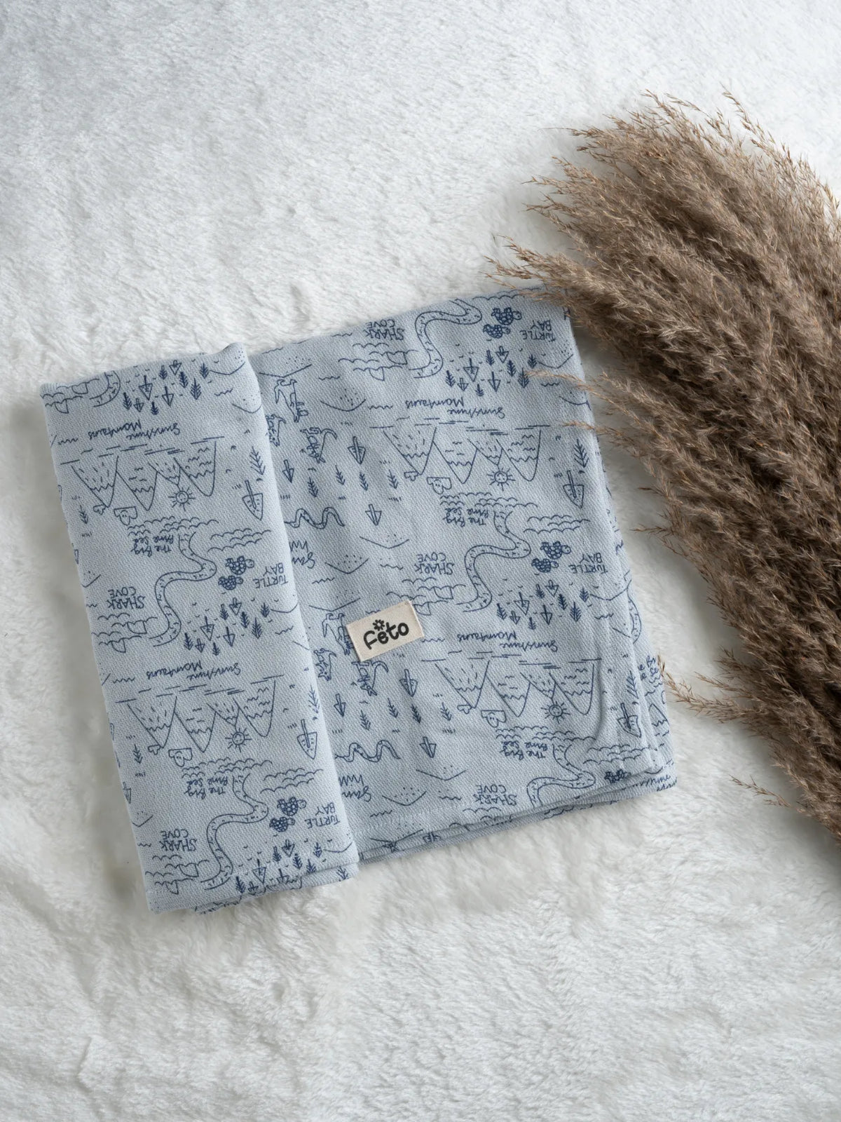 COTTON MUSLIN SWADLE WRAP - SAND HILLS GREY