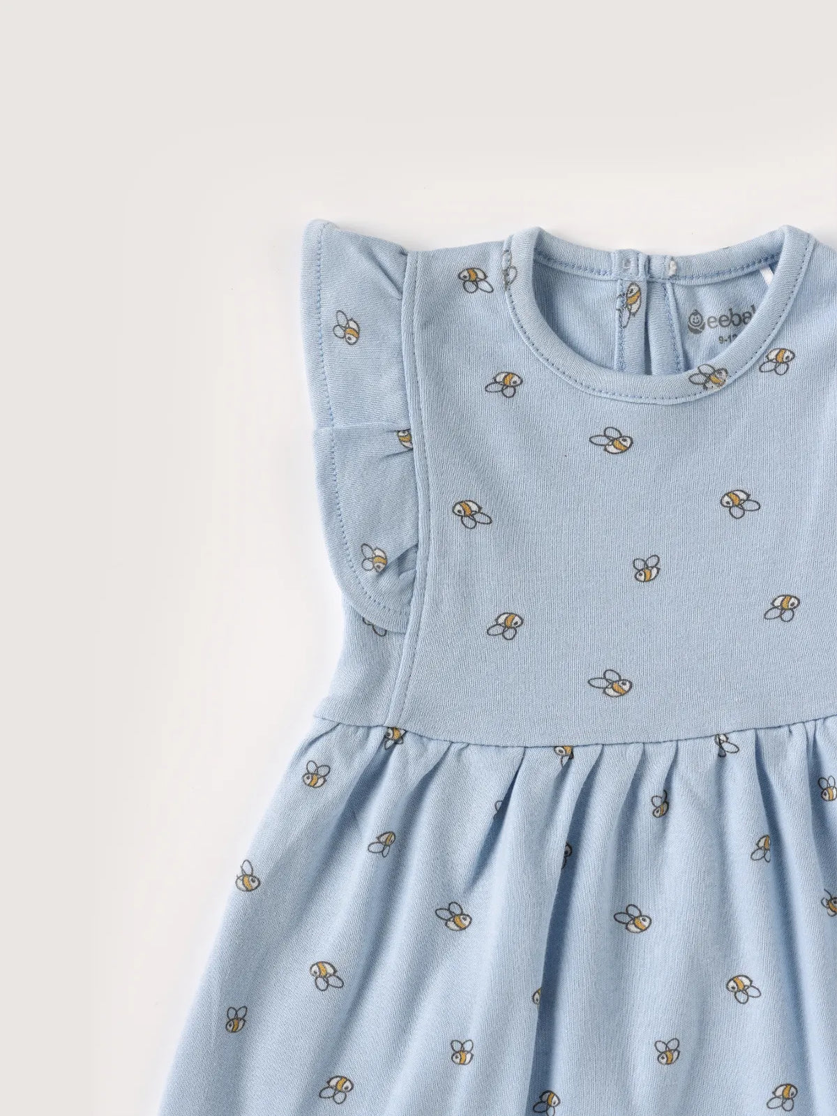 Sleeveless blue frock for baby girls