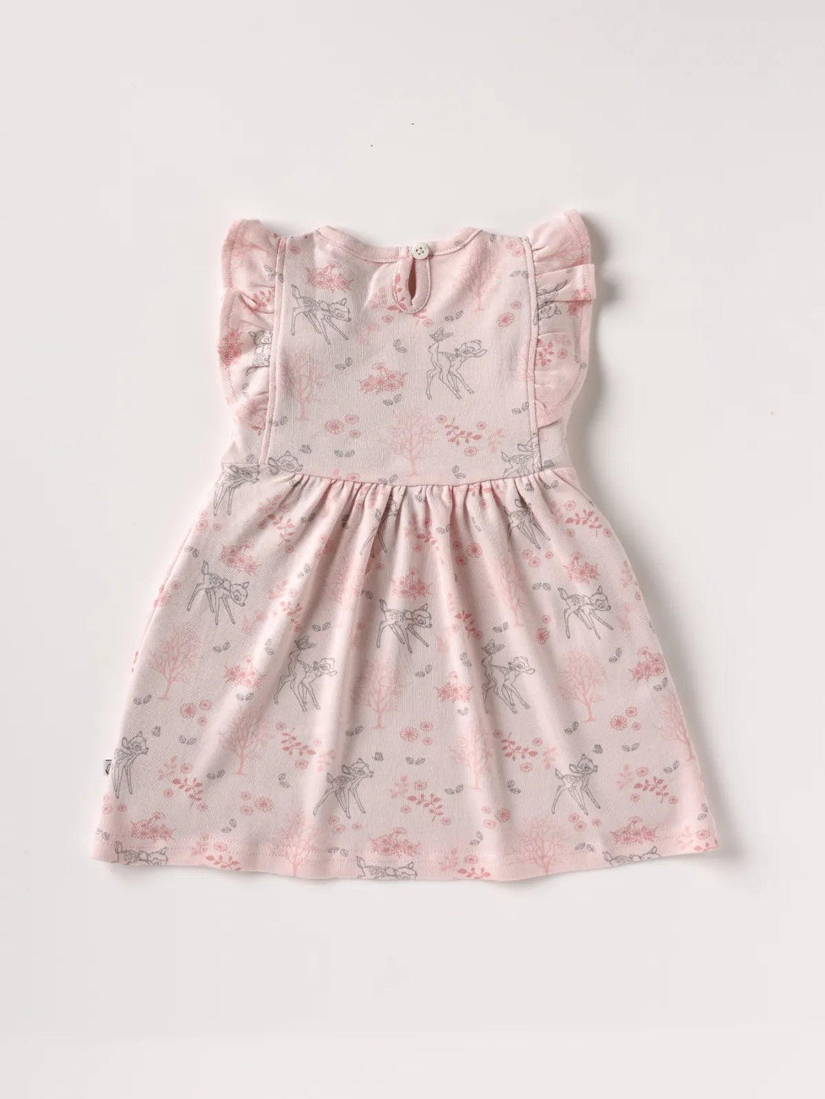 Sleeveless pink & graphic pattern frock for baby girls