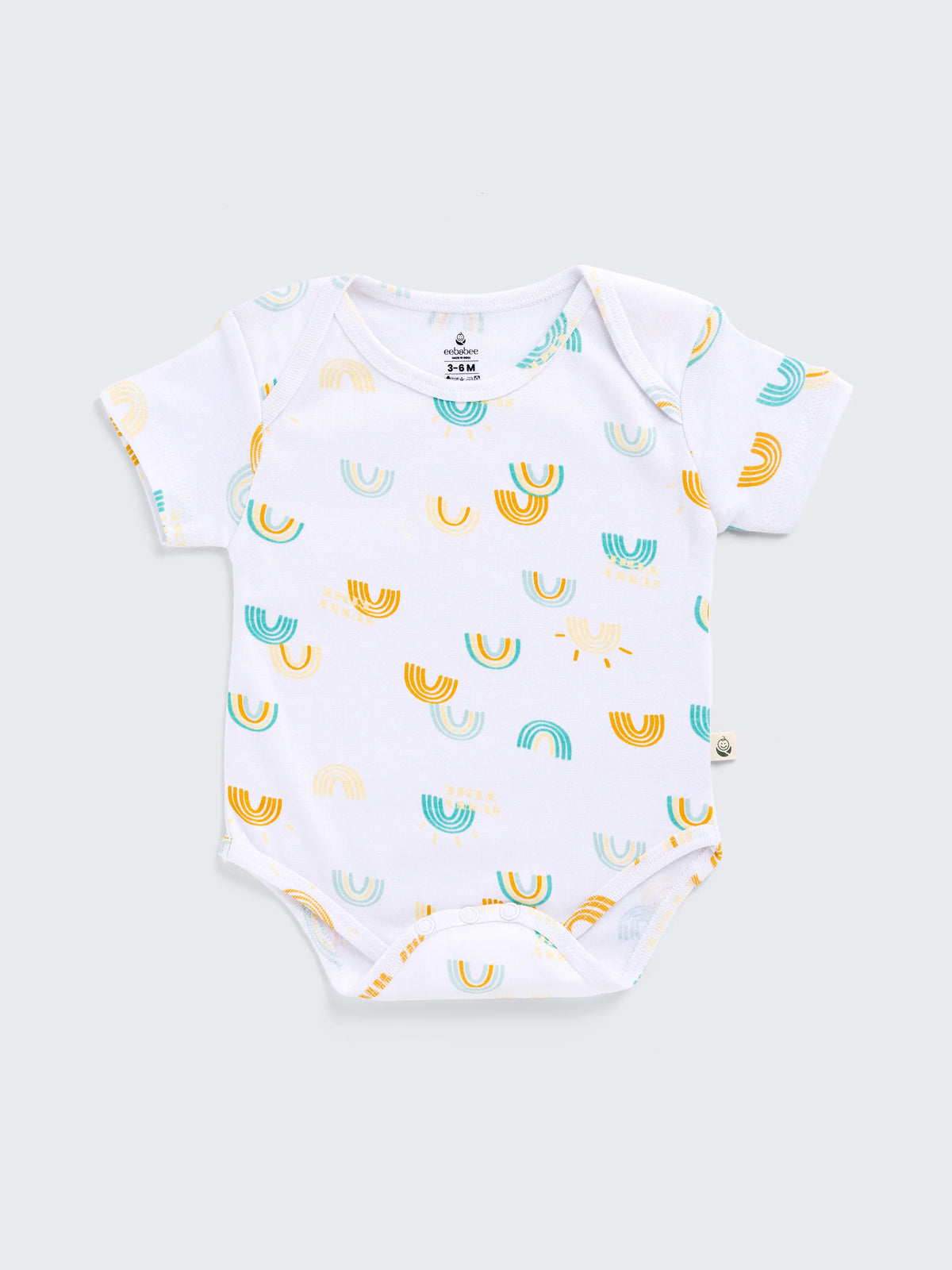Sunny Rainbow Print Bodysuit & Shorts Summer Set for Baby