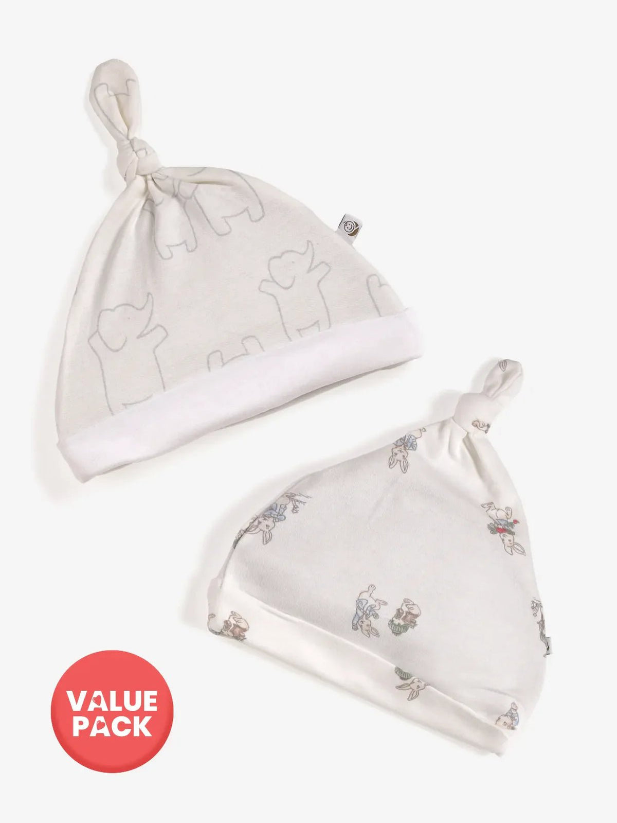 Baby Tie knot cap- 2pc combo pack (3-6 M)