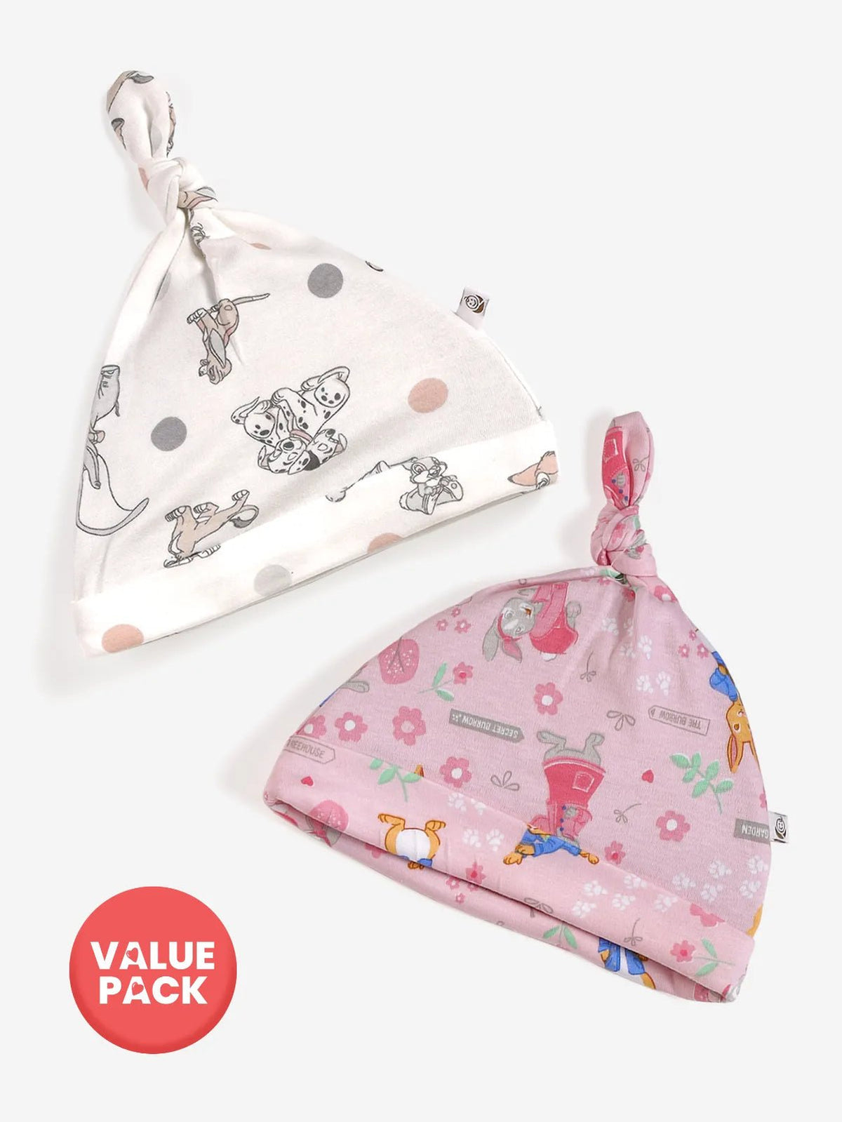 Baby Tie knot cap- 2pc combo pack (6-9 M)