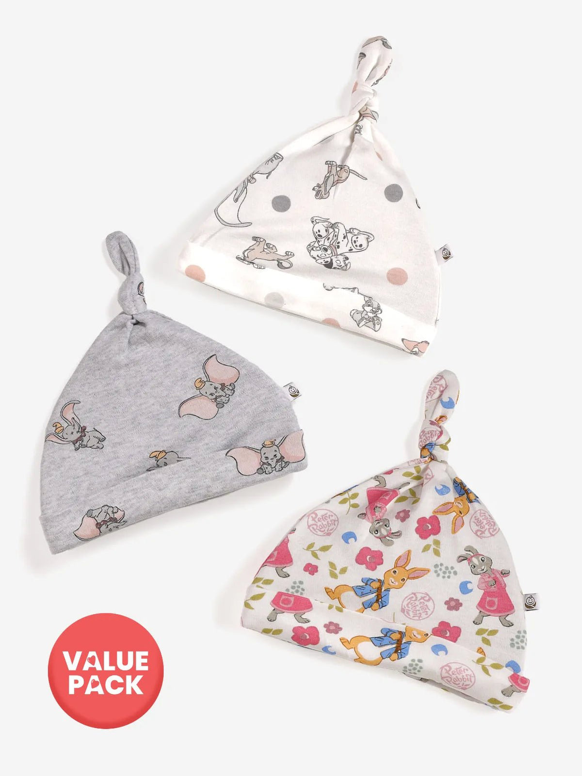 Baby Tie knot cap- 3pc combo pack (12-18 M)