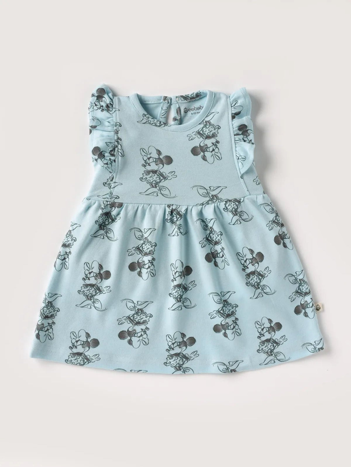 Sleeveless cyan frock for baby girls