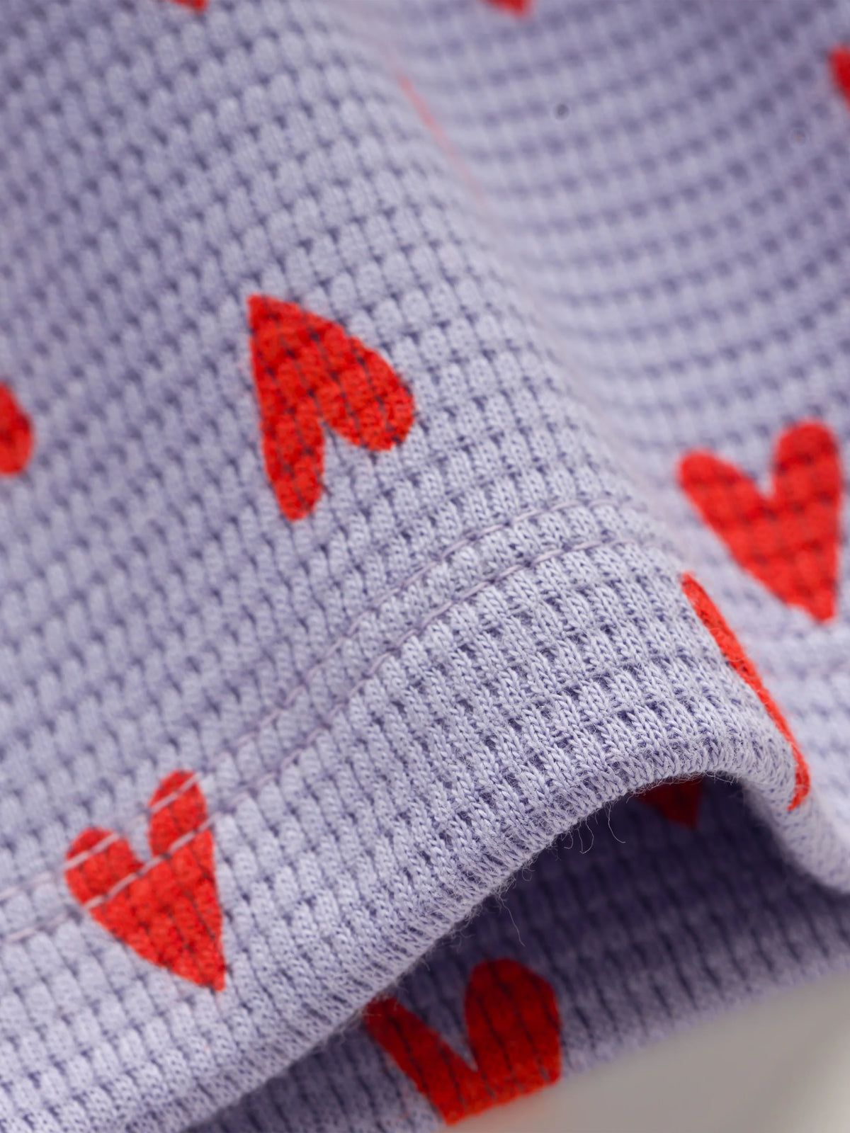 Loving Hearts Cotton Waffle tee for Girls