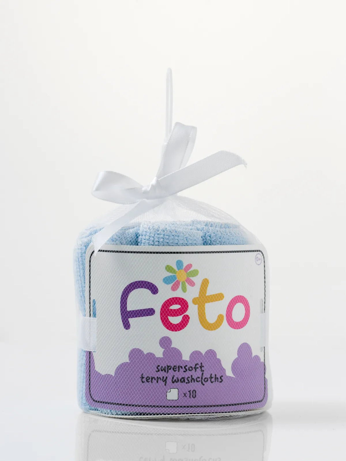 Blue & white washcloth combo for baby boys & girls