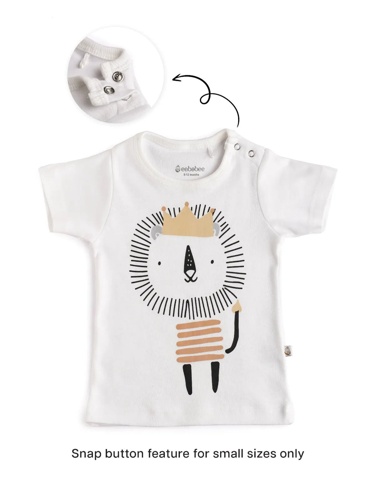 Half sleeve white boys graphic tee for baby