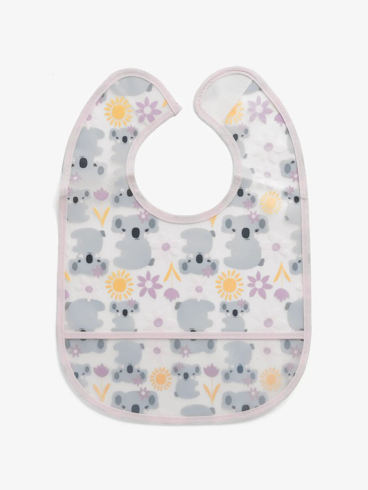 Orange & grey pattern with pink border Baby bibs combo for baby boys & girls