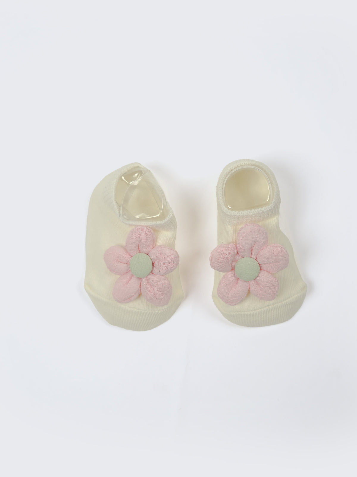 Baby Turban Cap & Floral Booties Set - Yellow With Pink