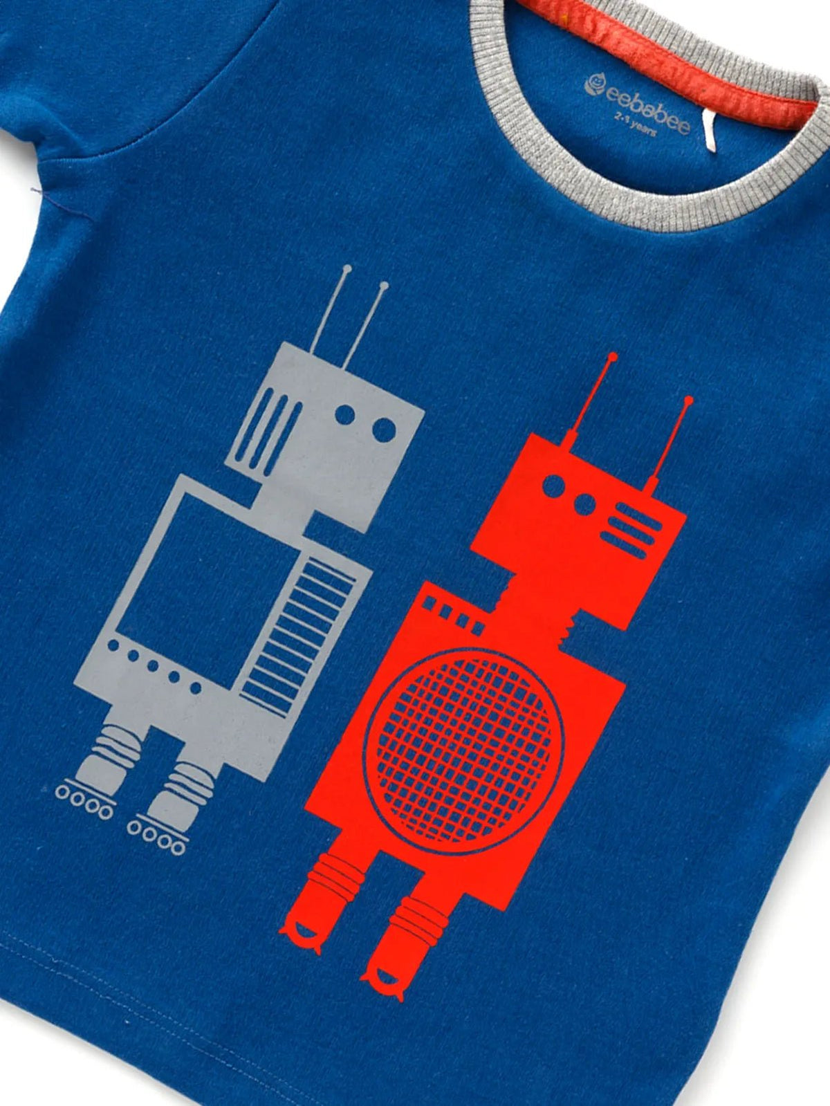 Half sleeve blue graphic t-shirt for baby