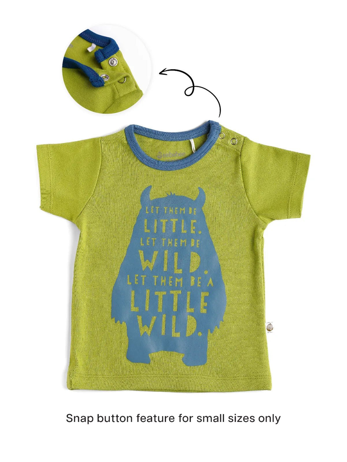 Half sleeve green graphic t-shirt for baby