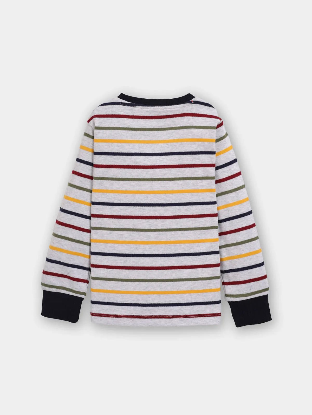 Full sleeve stripe pattern in white cuff t-shirt for baby